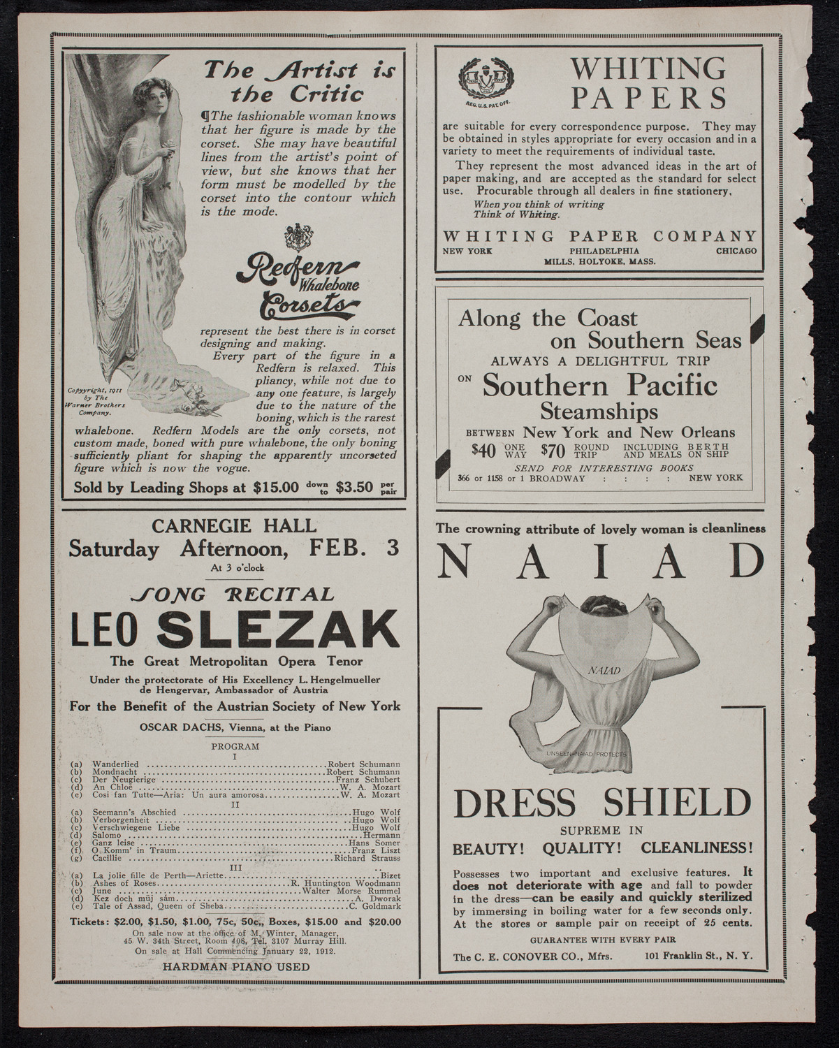 Burton Holmes Travelogue: South America, January 21, 1912, program page 2