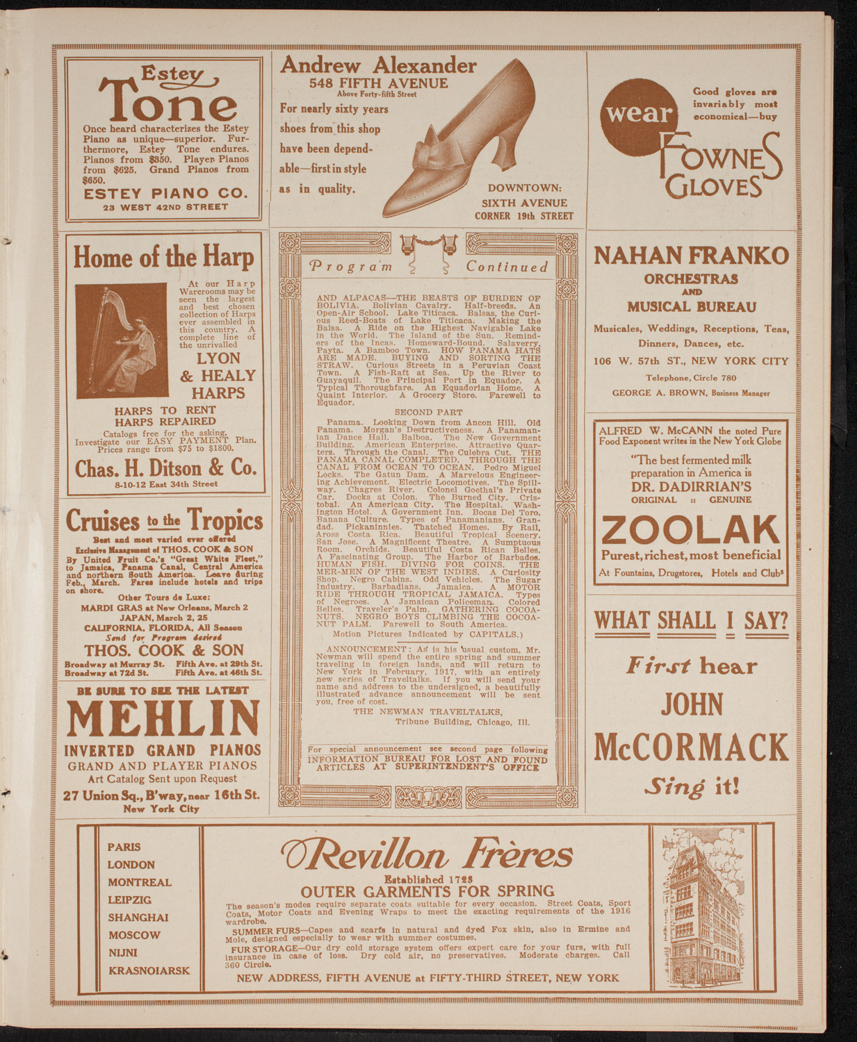 Newman Traveltalks: Bolivia, March 26, 1916, program page 7