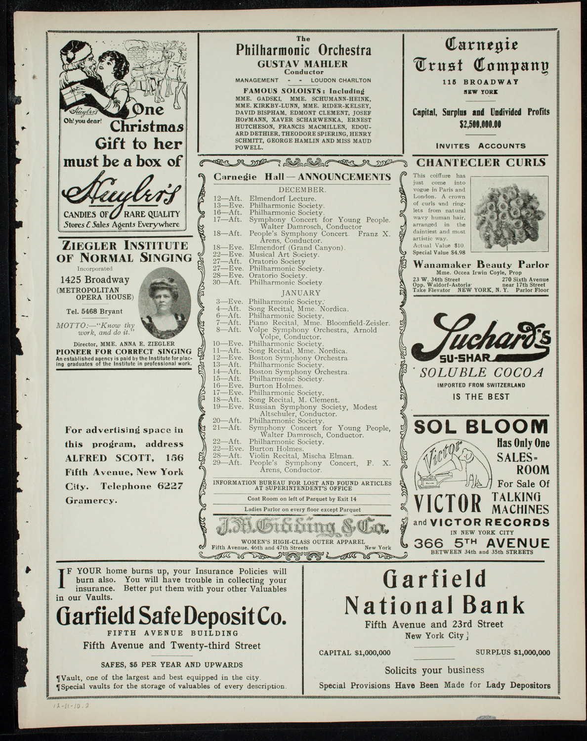 Elmendorf Lecture: Paris, December 11, 1910, program page 3