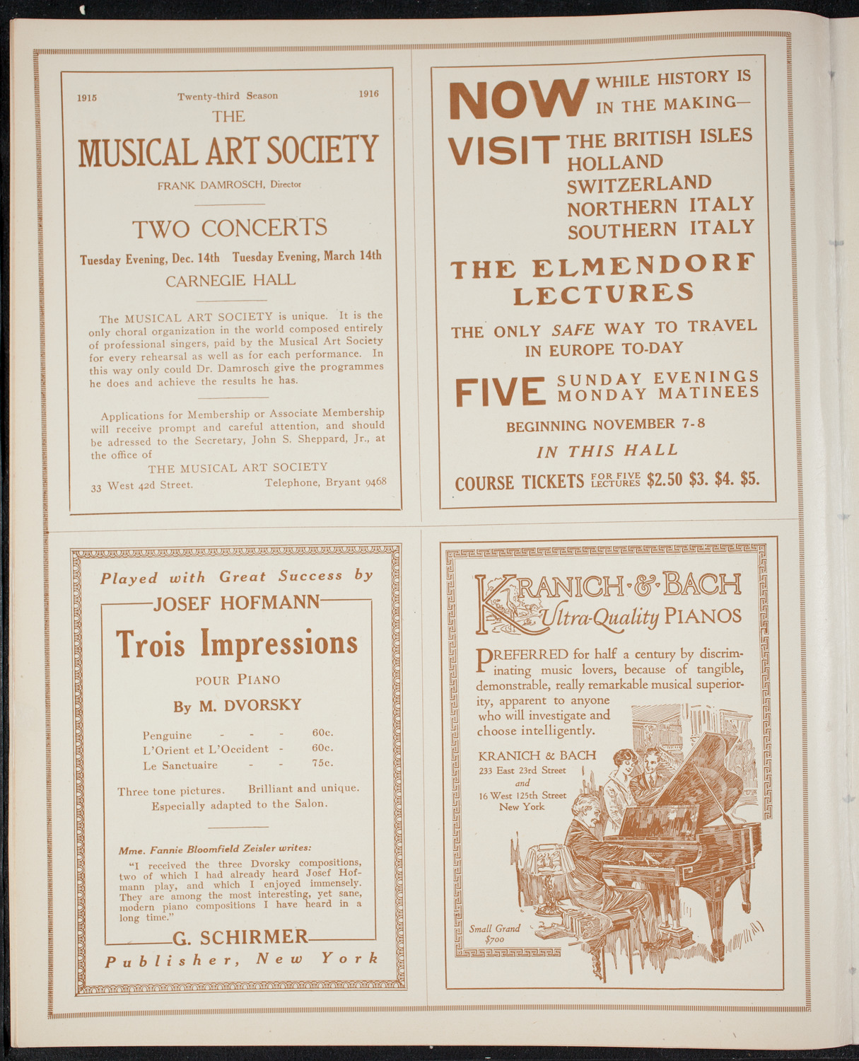 Ernestine Schumann-Heink, Mezzo-Soprano, November 2, 1915, program page 6