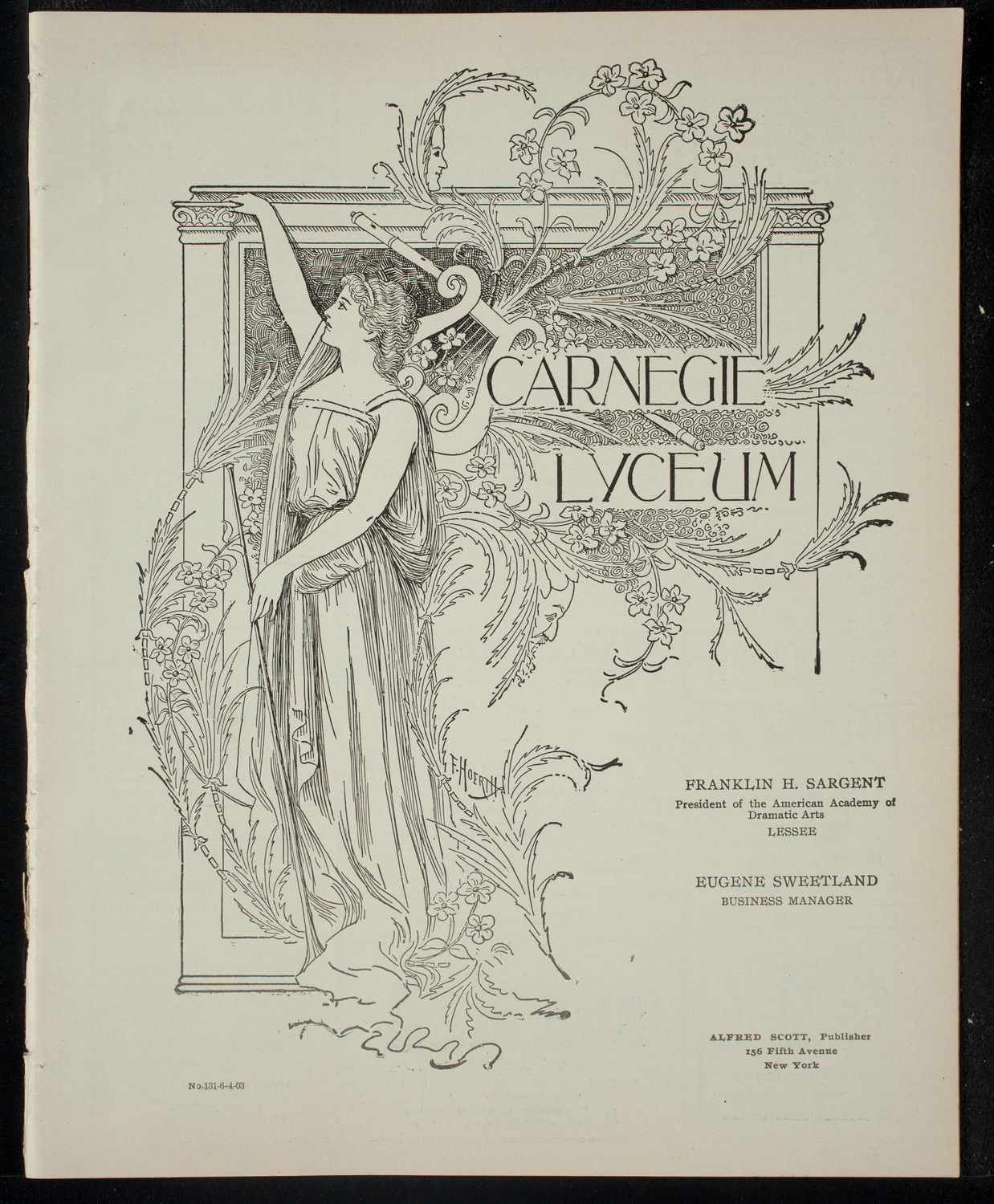 Irish Literary Society of New York, June 4, 1903, program page 1