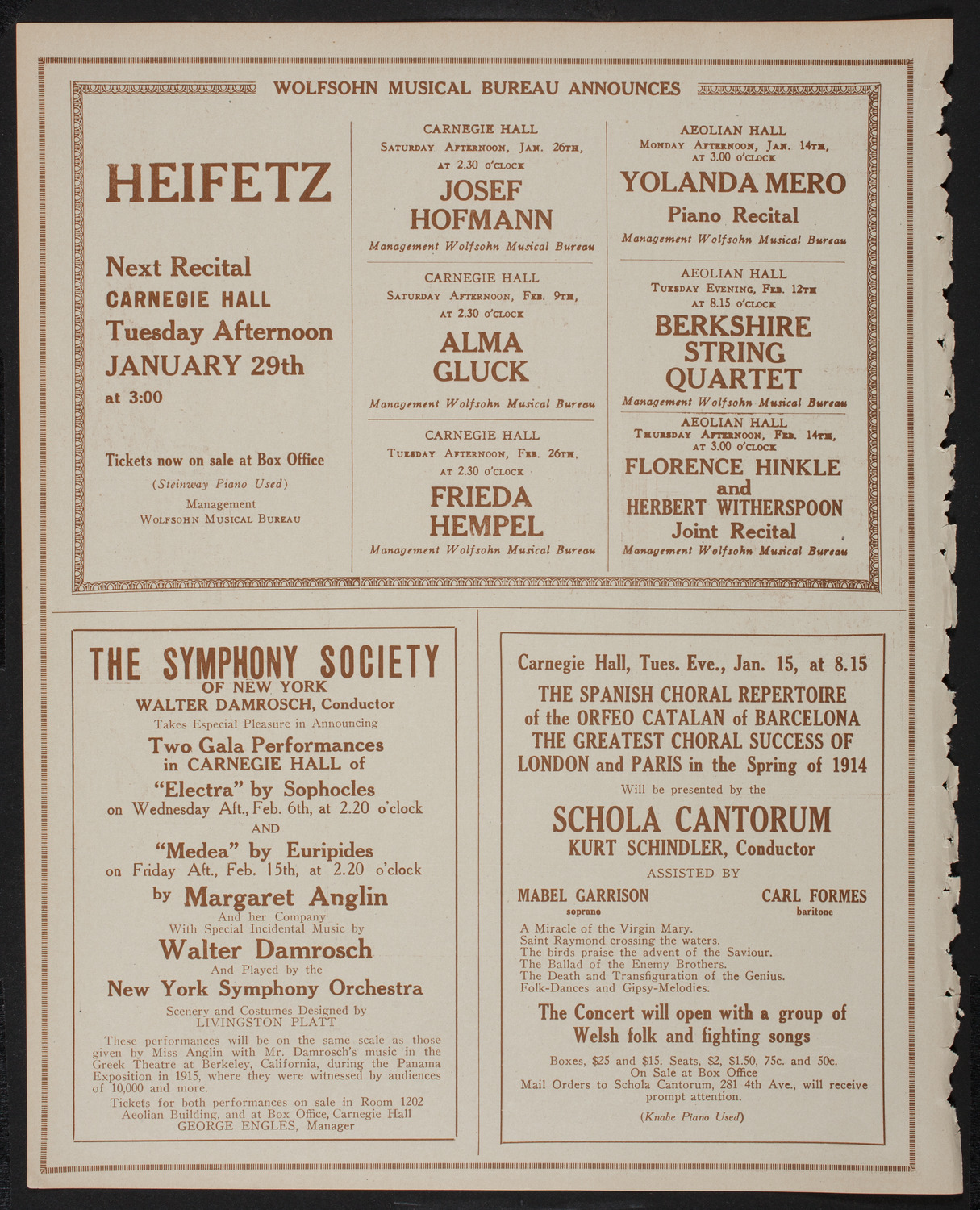 New York Philharmonic, January 12, 1918, program page 8