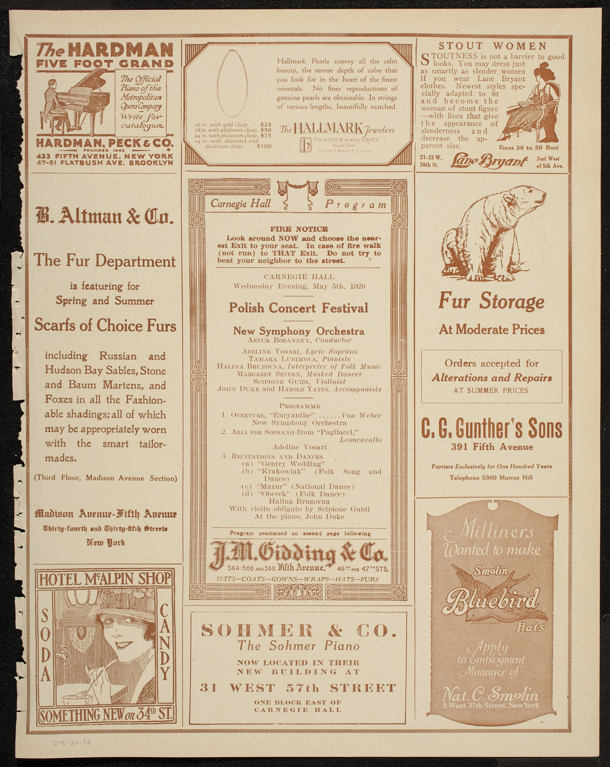 Polish Concert Festival, May 5, 1920, program page 5