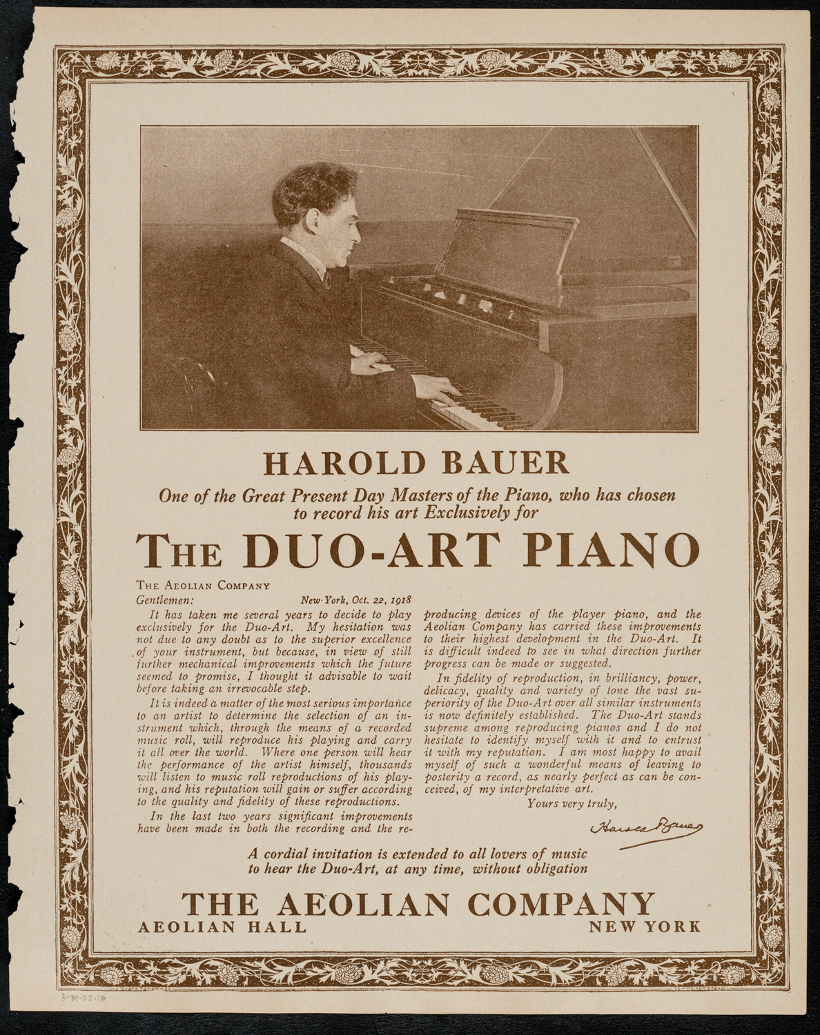 New York Philharmonic, March 31, 1922, program page 11