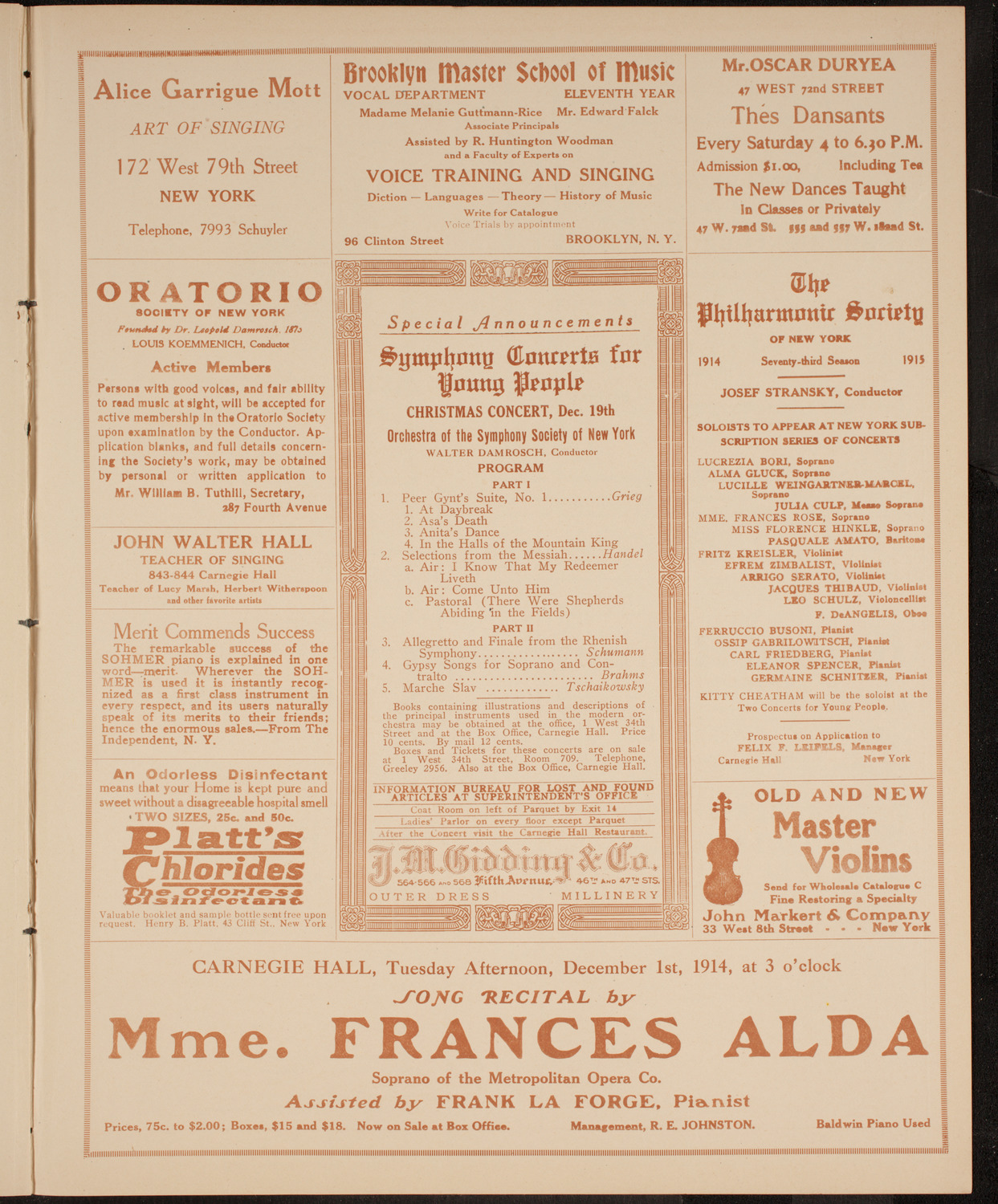 John McCormack, Tenor, November 22, 1914, program page 9