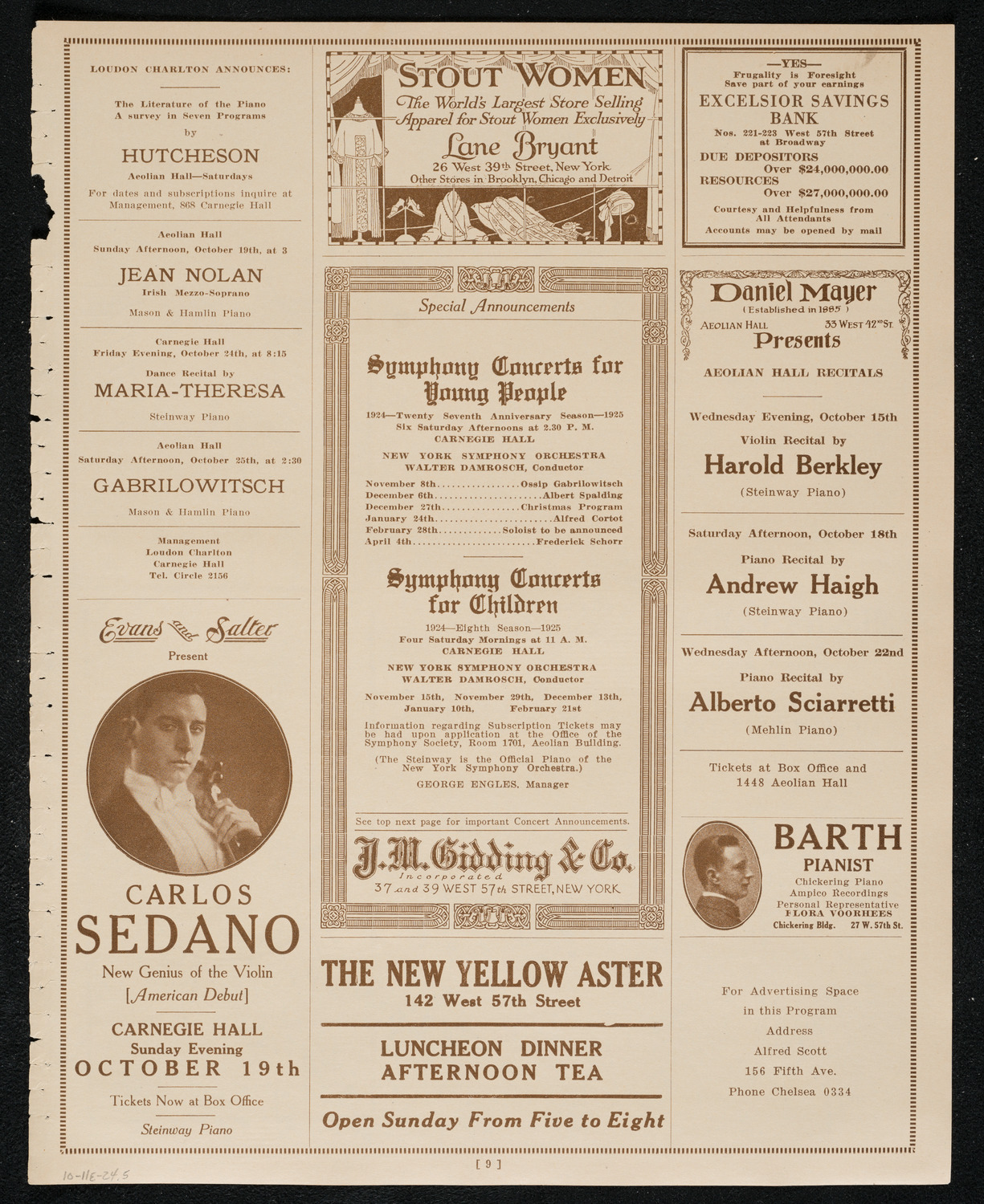 Bernardo Olshanky, Baritone, assisted by Helen Jeffrey, October 11, 1924, program page 9