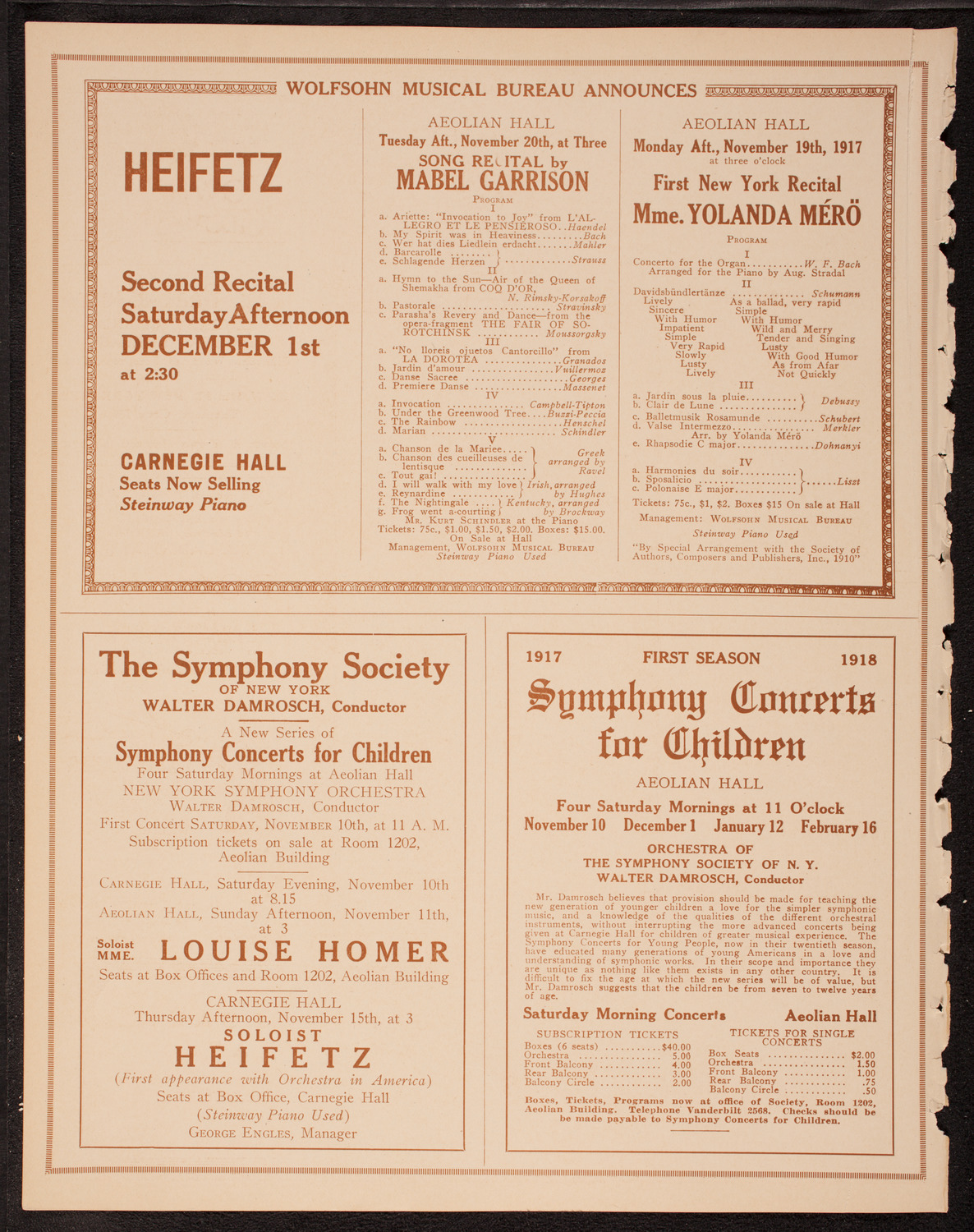 Meeting: The Humanitarian Cult, November 5, 1917, program page 8