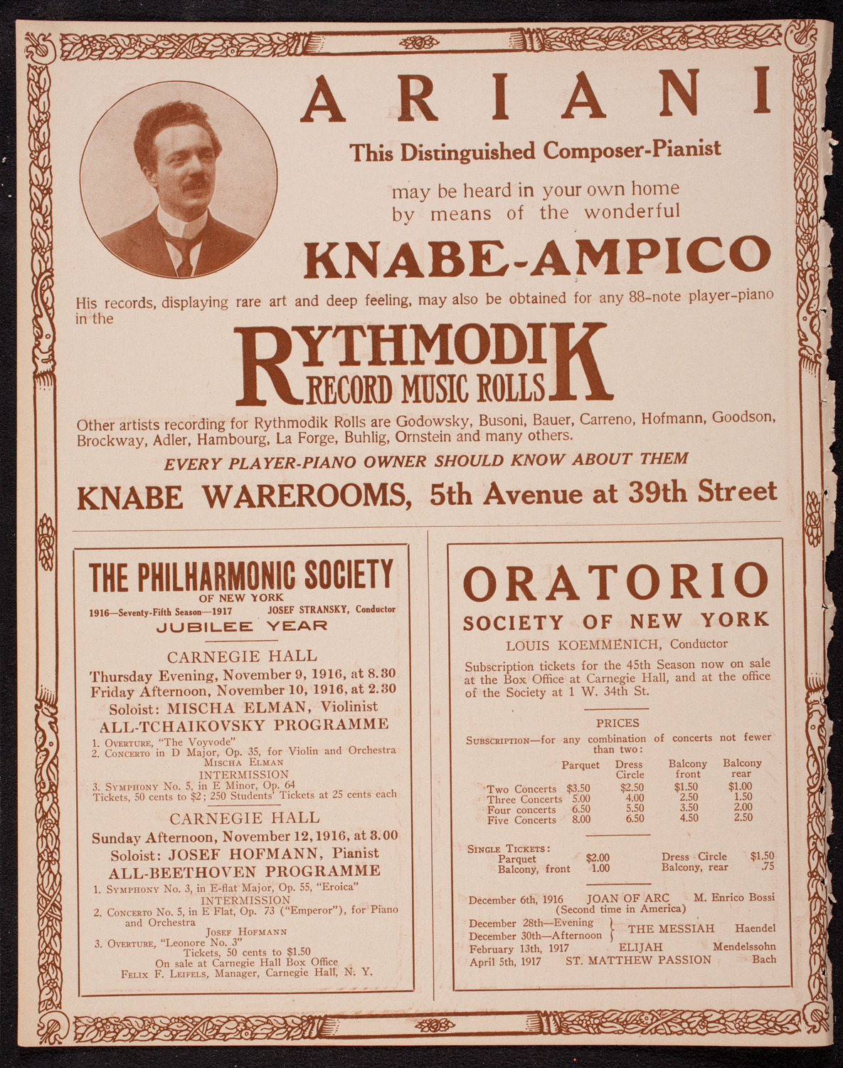 New York Philharmonic, October 26, 1916, program page 12