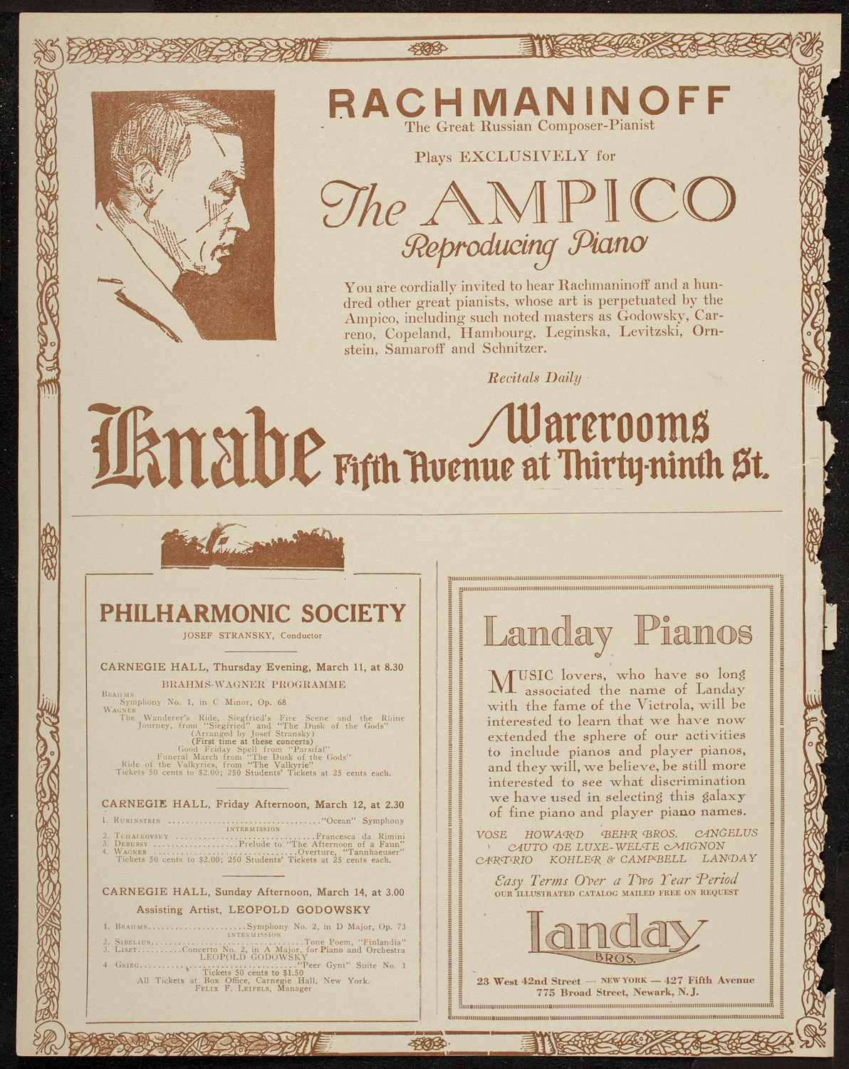 New York Symphony Orchestra, March 11, 1920, program page 12