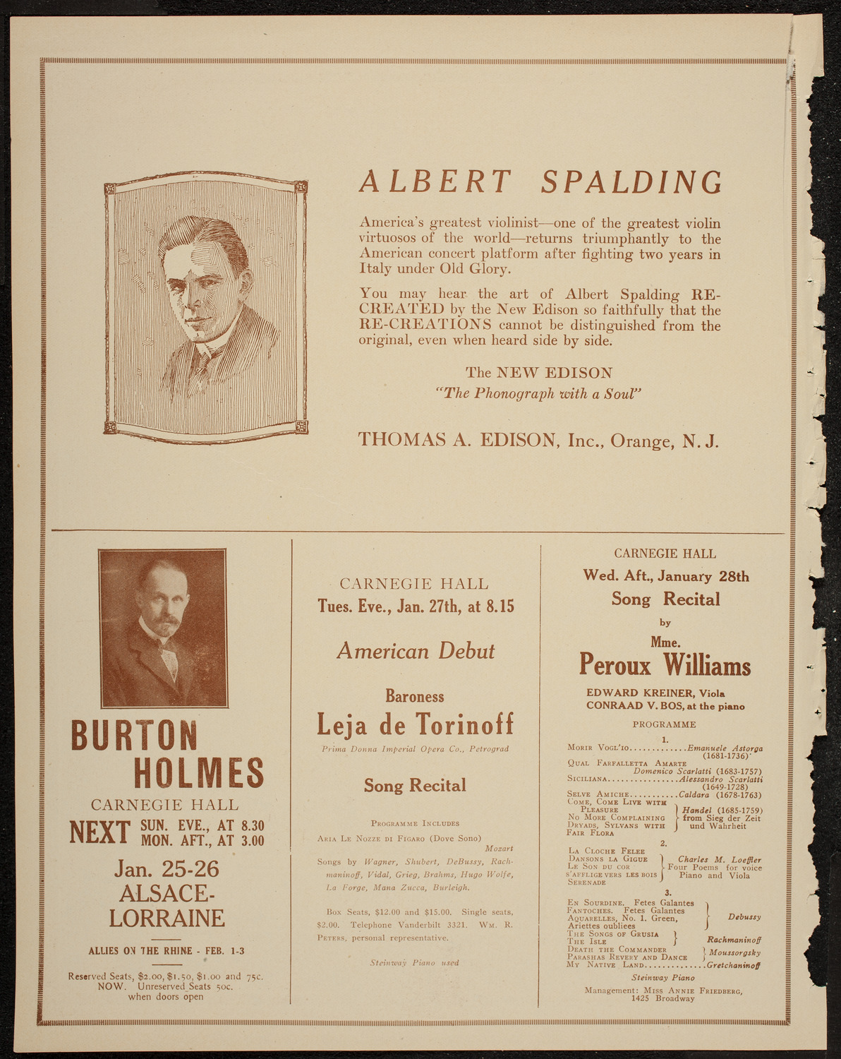 New York Philharmonic, January 22, 1920, program page 2