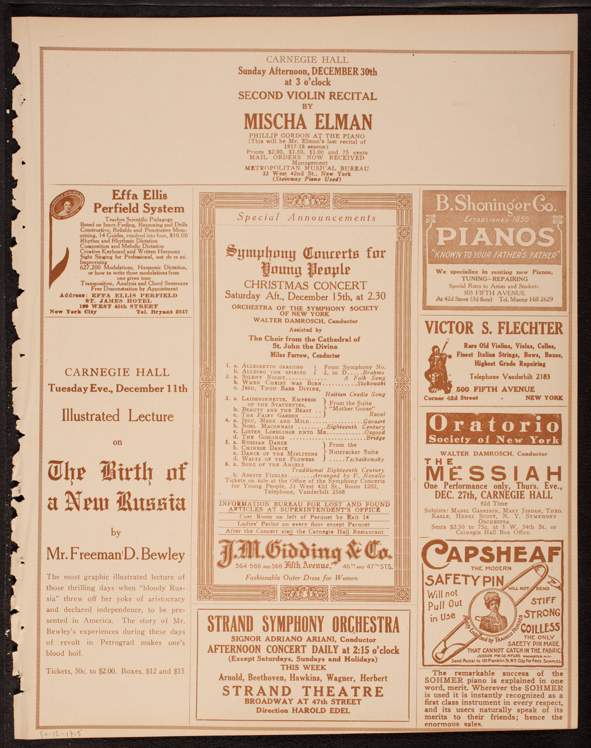 Boston Symphony Orchestra, December 8, 1917, program page 9