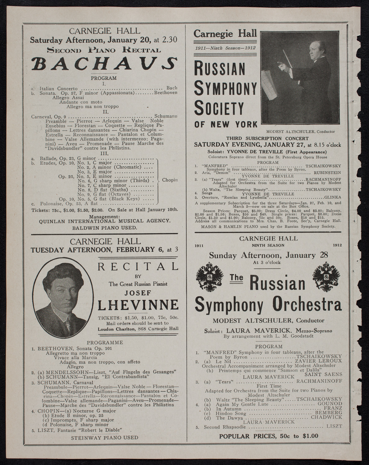 Edmond Clement, Tenor, January 16, 1912, program page 10