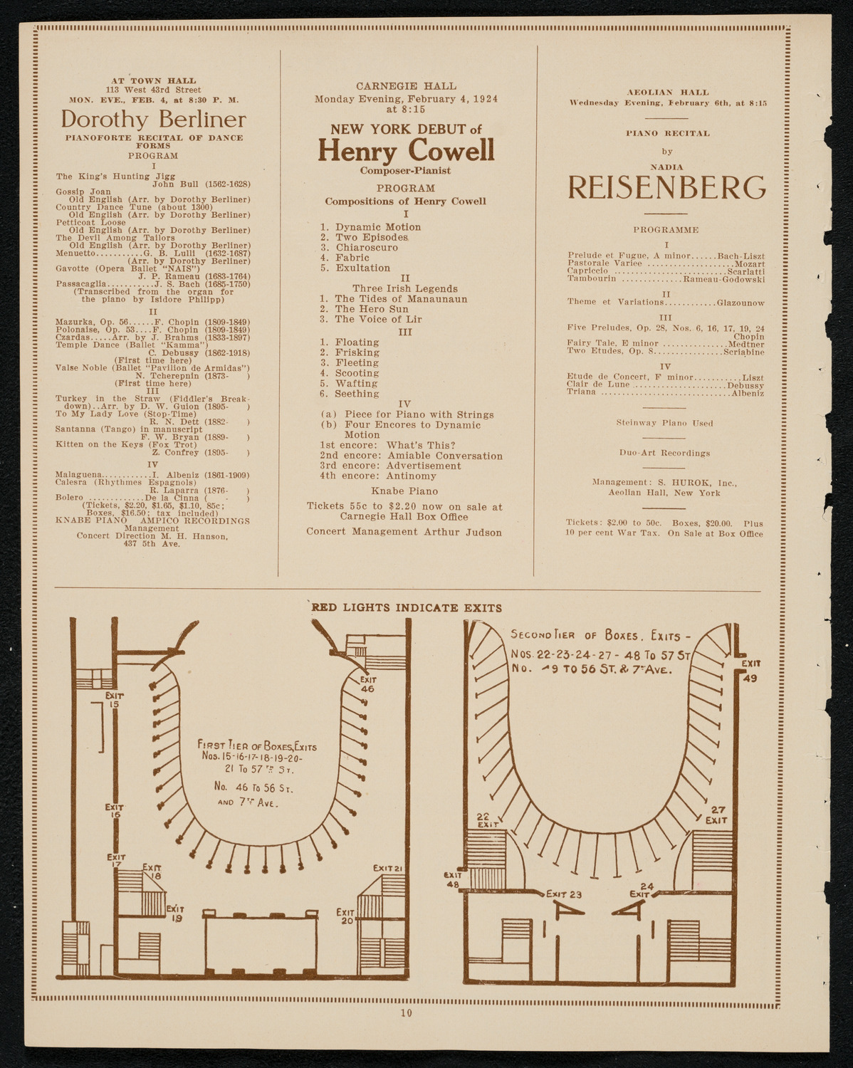 New York Symphony Orchestra: Beethoven Cycle, January 31, 1924, program page 10