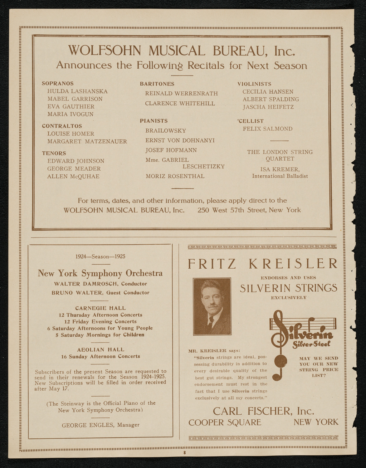 Graduation: New York School of Chiropractic, May 1, 1924, program page 8