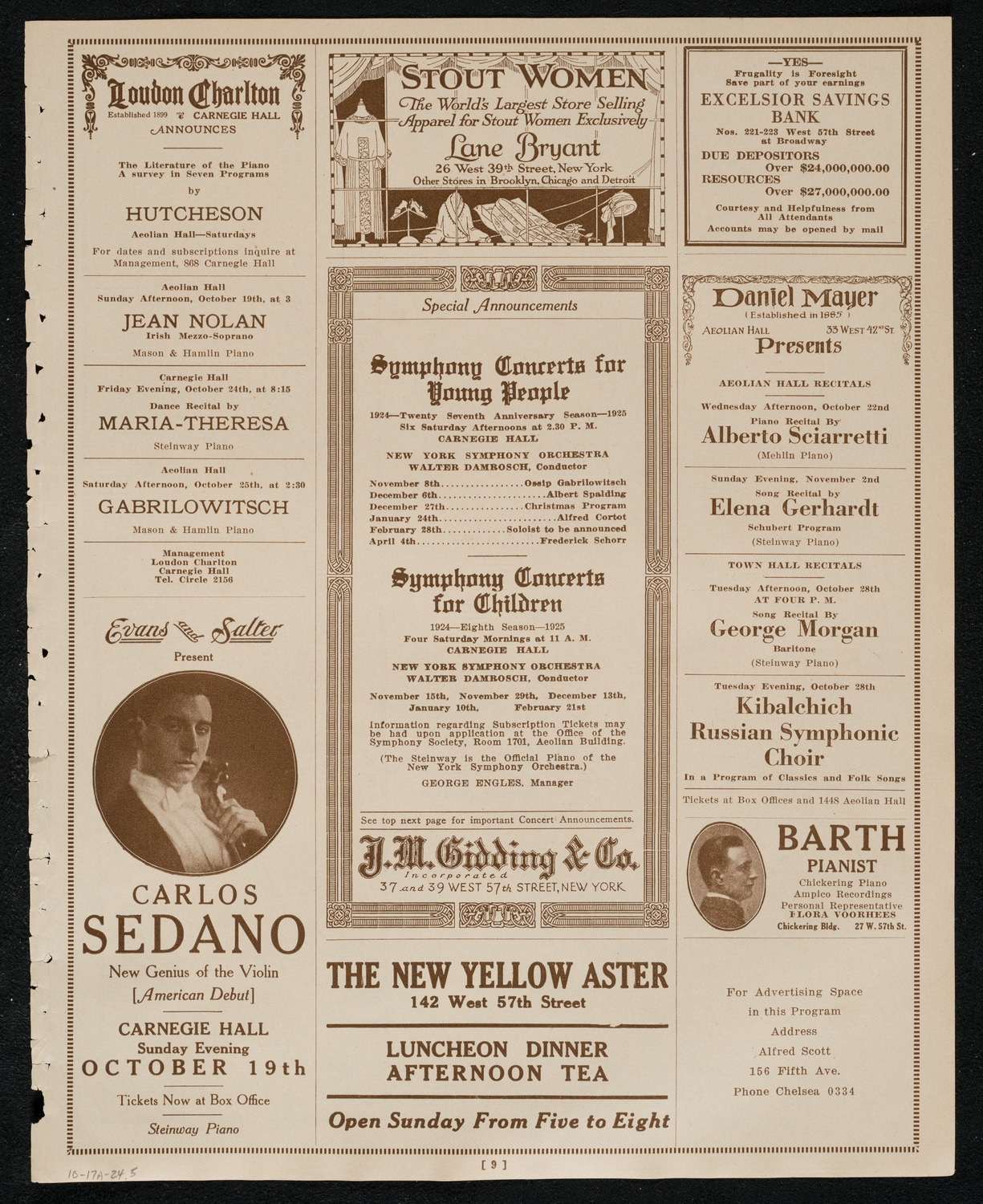 New York Philharmonic, October 17, 1924, program page 9