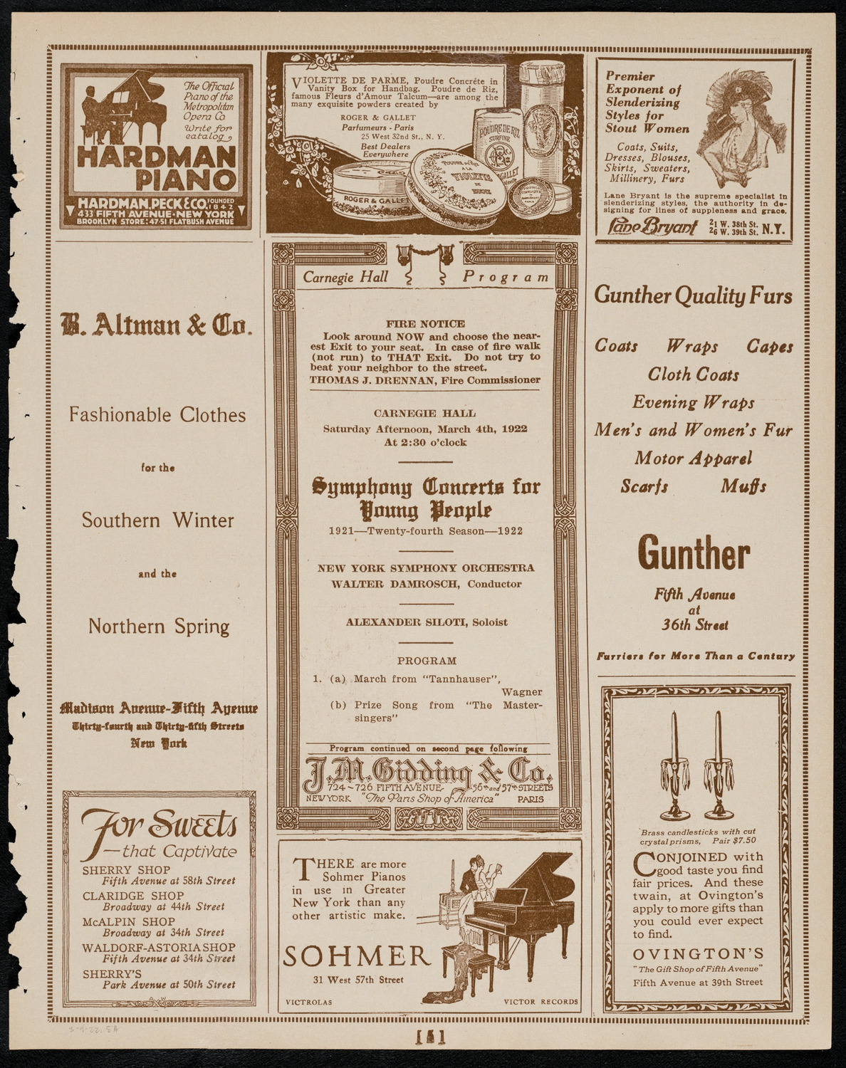 Symphony Concert for Young People, March 4, 1922, program page 5