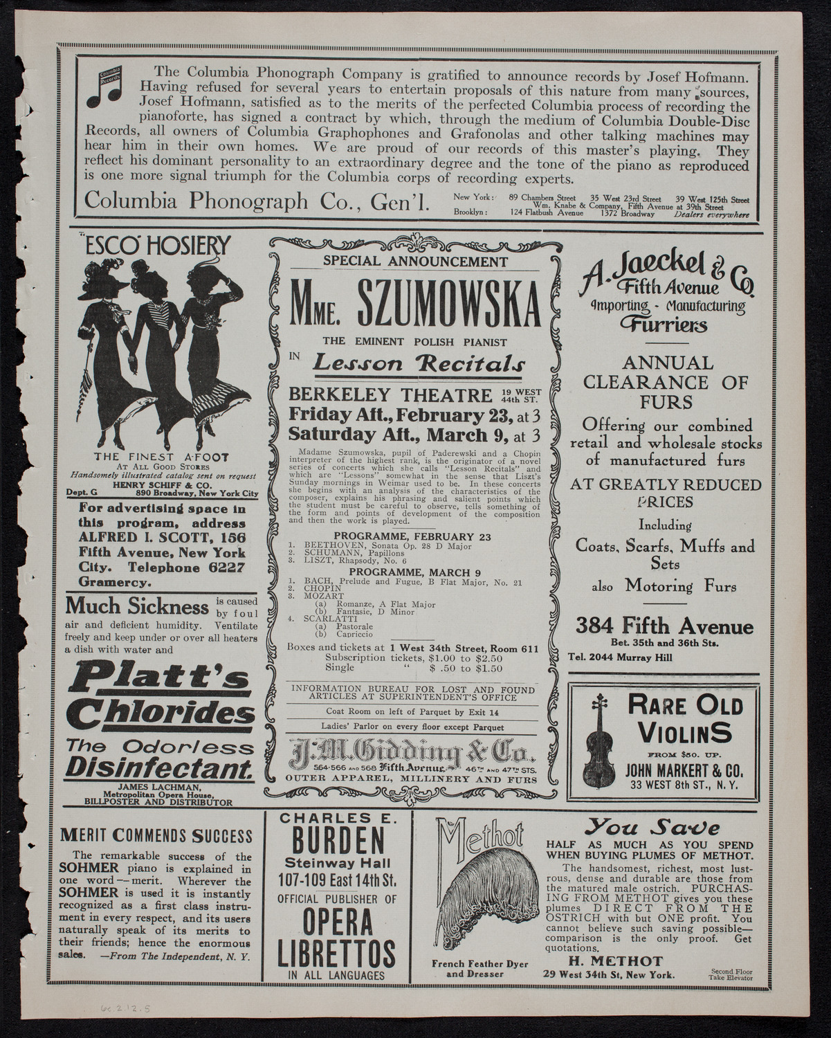 New York Symphony Orchestra: Concert in Memory of Samuel S. Sanford, February 6, 1912, program page 9