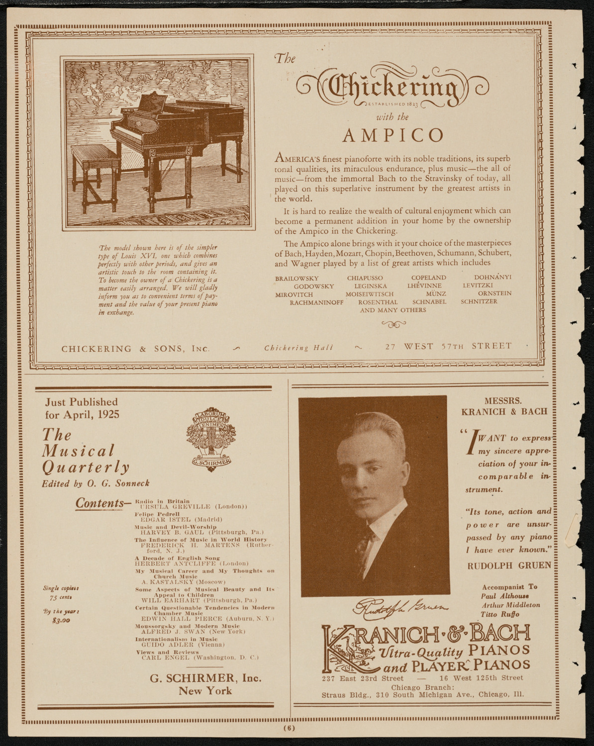 New York Philharmonic Students' Concert, April 1, 1925, program page 6