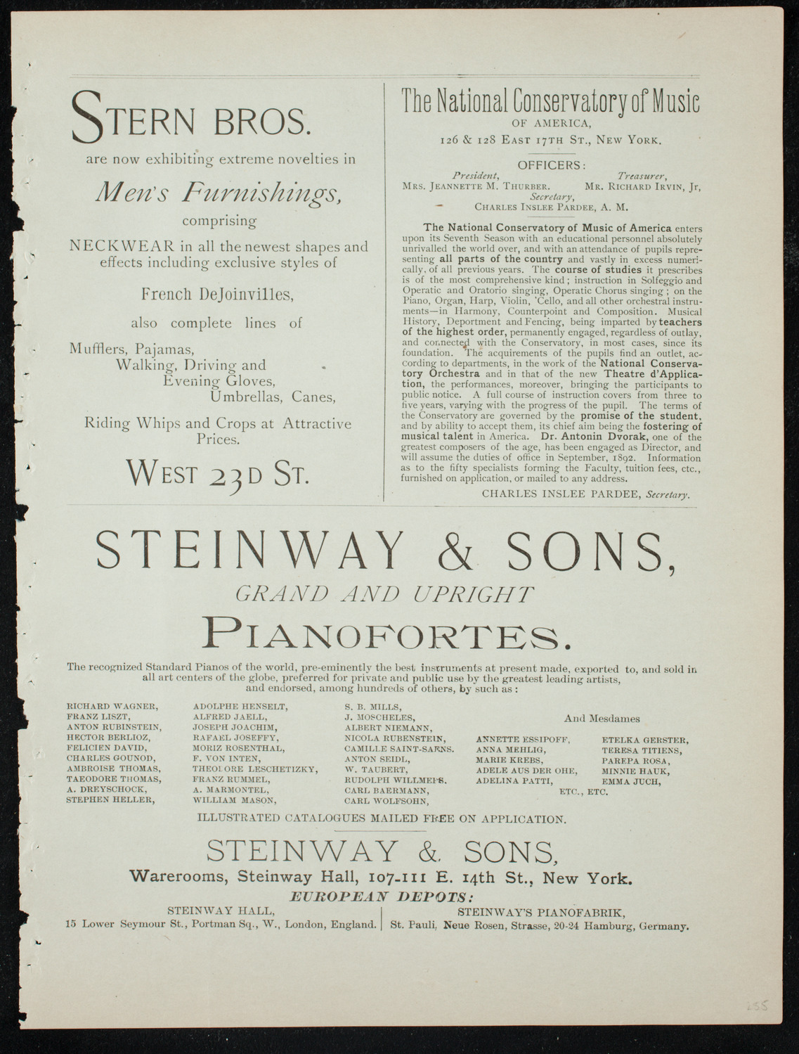 Deutscher Liederkranz, November 29, 1891, program page 7