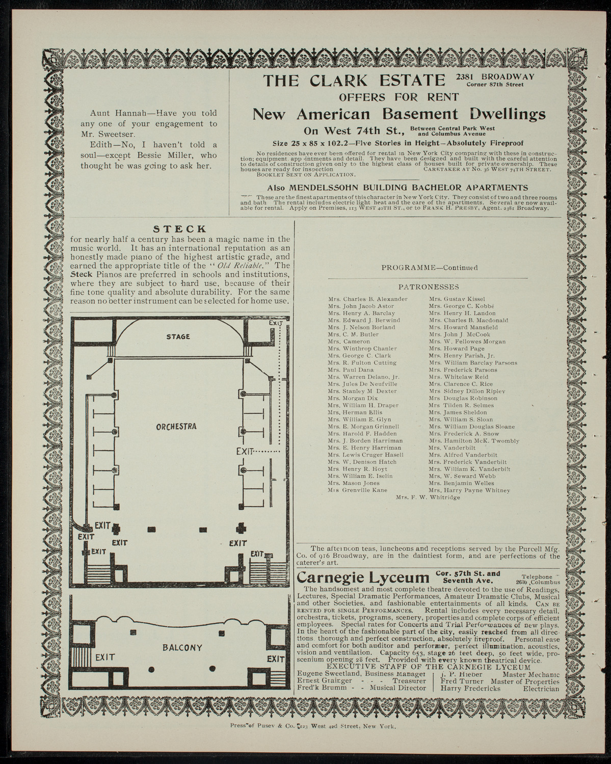 Fifth Annual Entertainment of the Junior League, March 2, 1905, program page 4