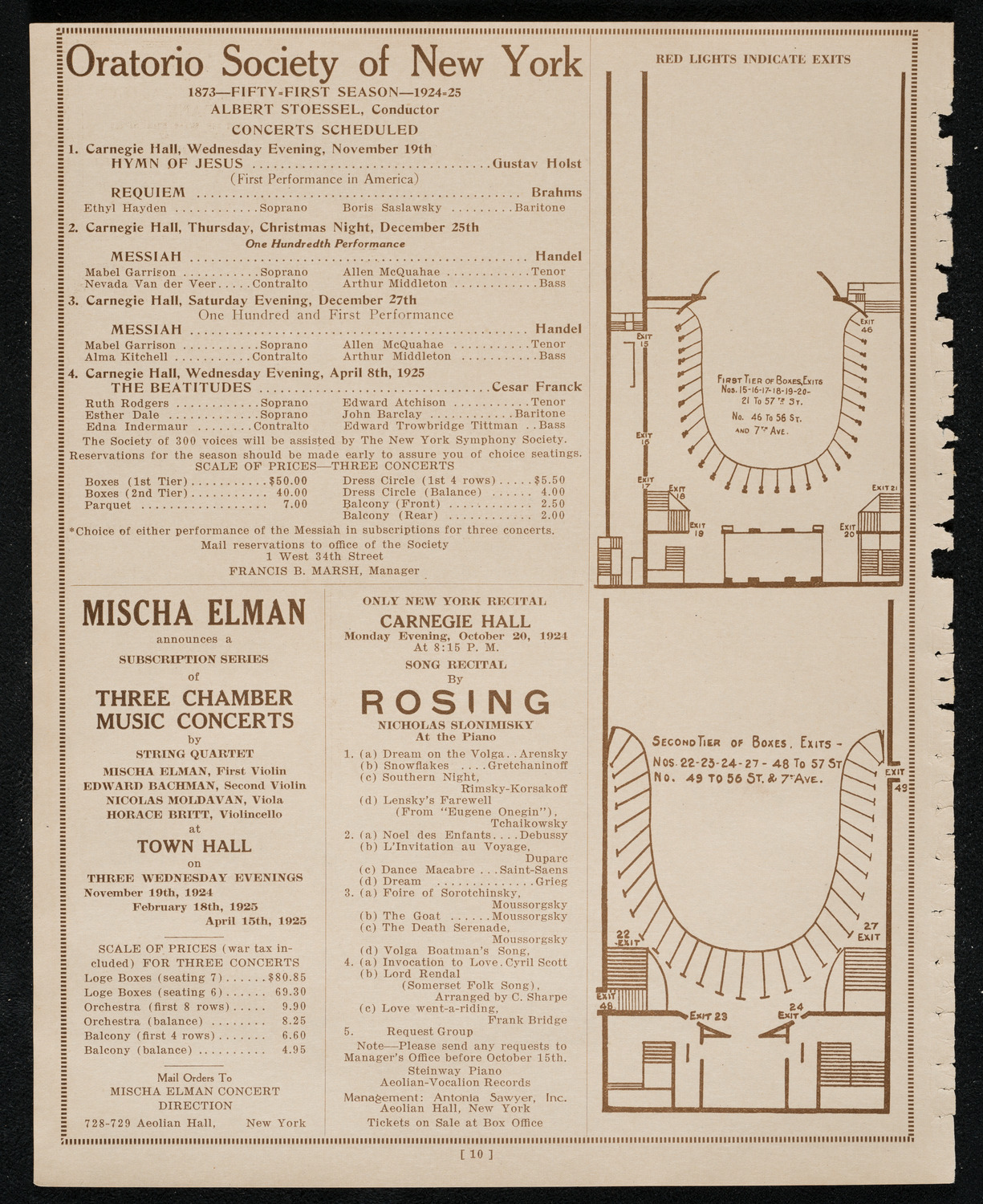 Colin O'More, Tenor, October 5, 1924, program page 10