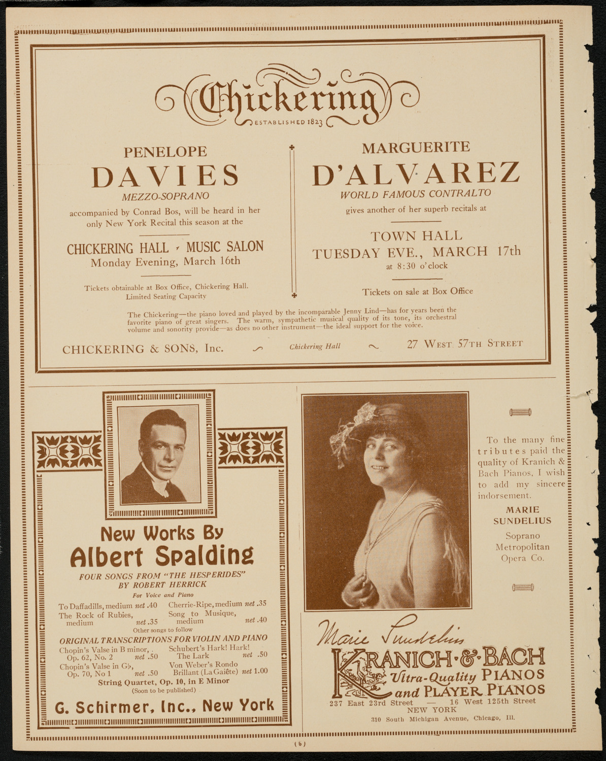 New York Symphony Orchestra, March 13, 1925, program page 6