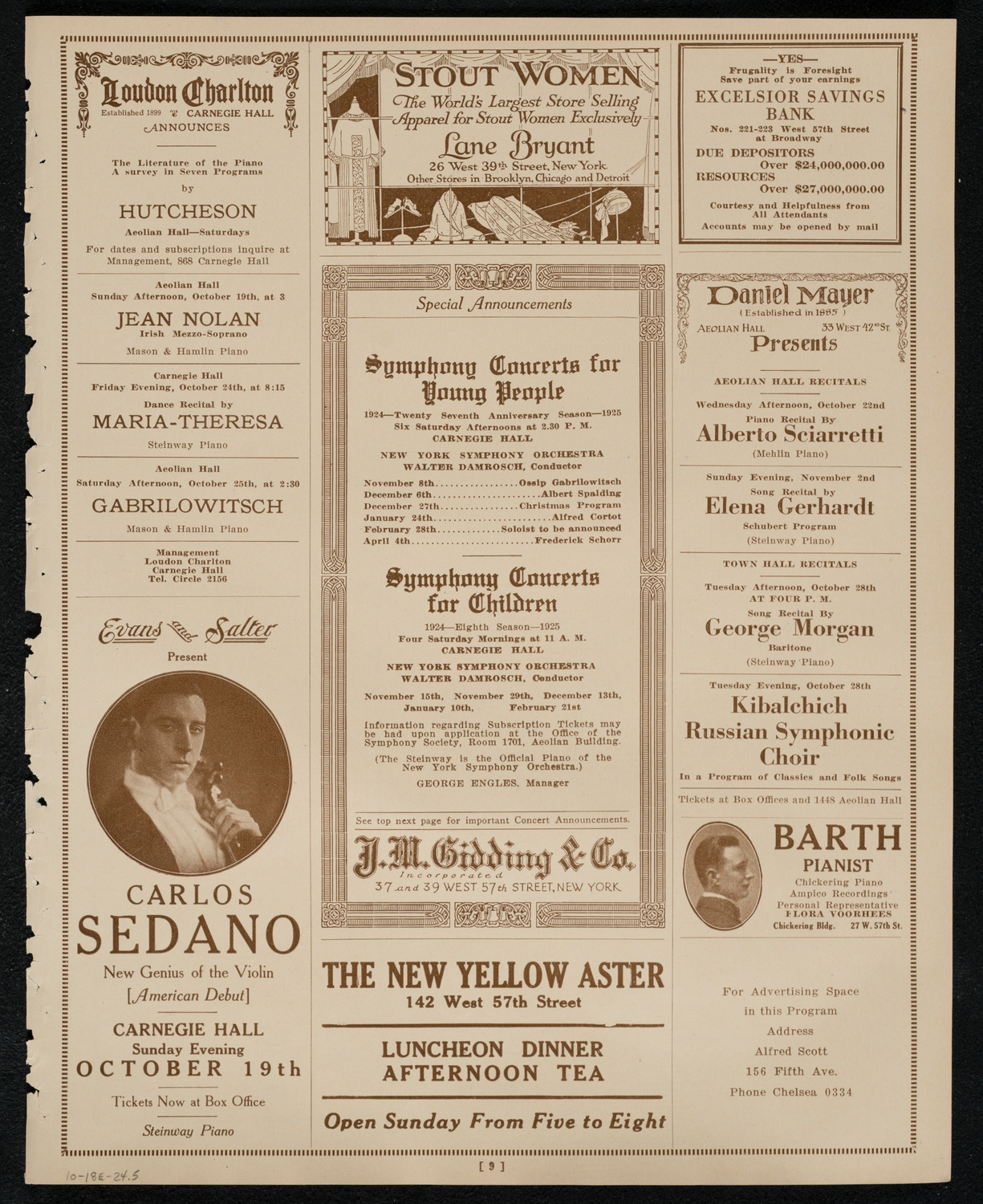 Rosa Raisa, Giacomo Rimini, and Magdeleine Brard, October 18, 1924, program page 9