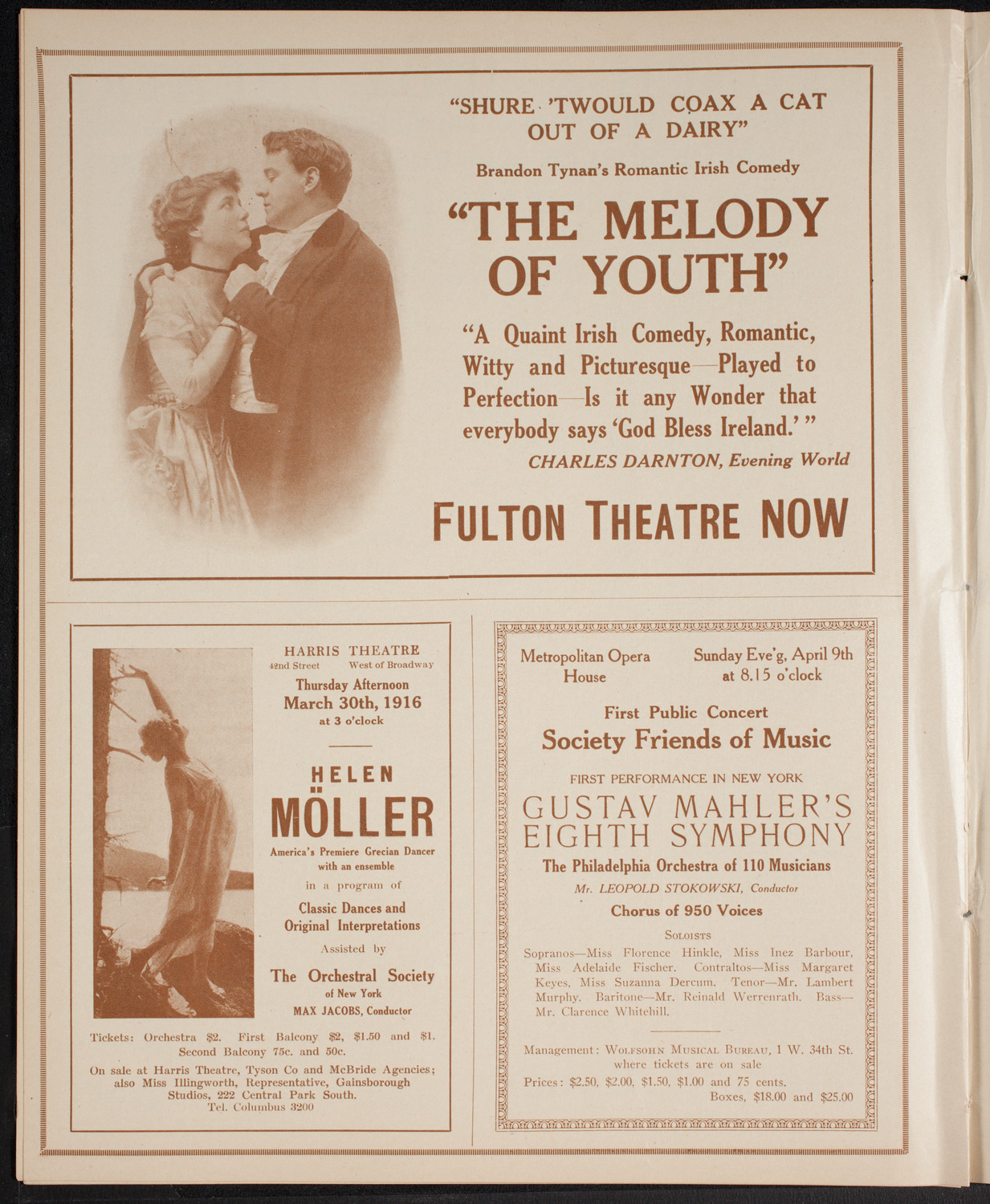 New York Philharmonic, March 23, 1916, program page 10