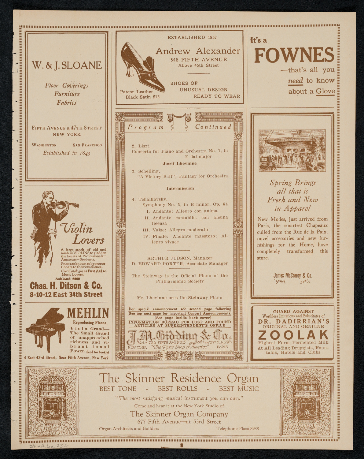 New York Philharmonic, April 6, 1923, program page 7