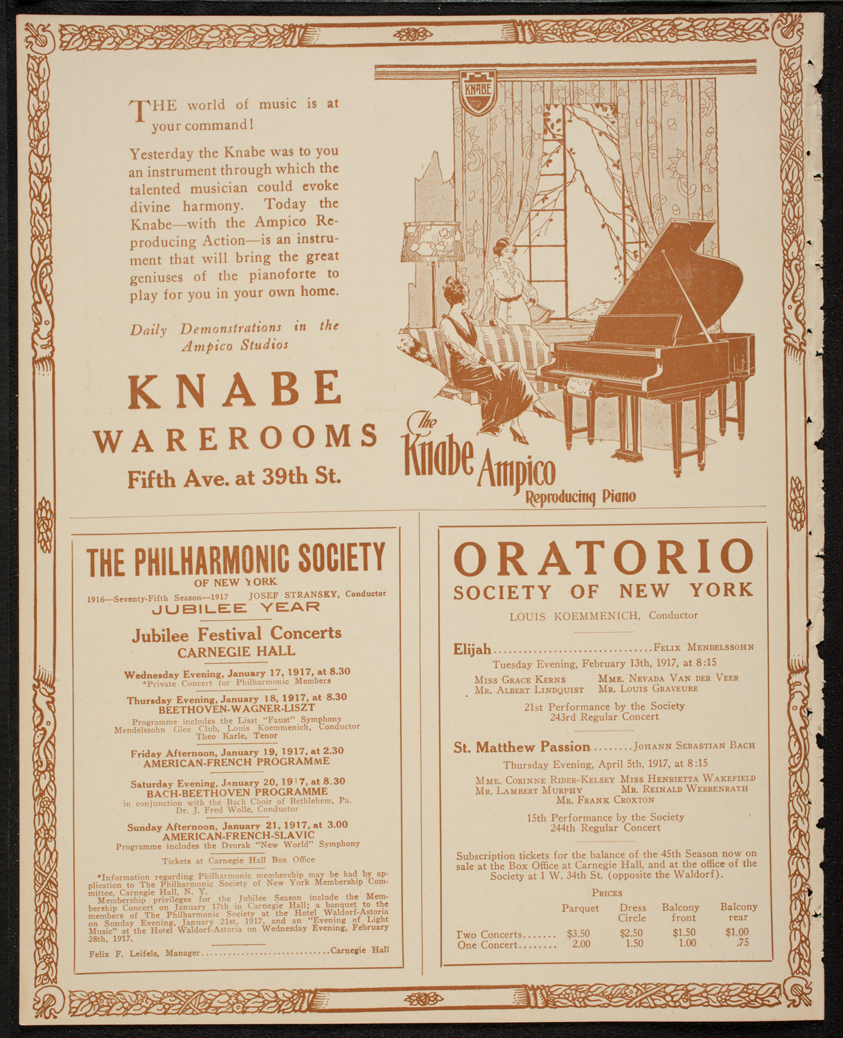 New York Philharmonic, January 17, 1917, program page 12