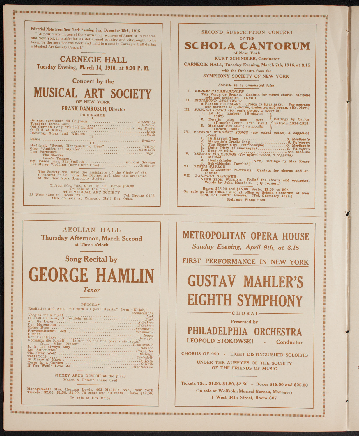 Yale Glee, Banjo and Mandolin Clubs, February 25, 1916, program page 10