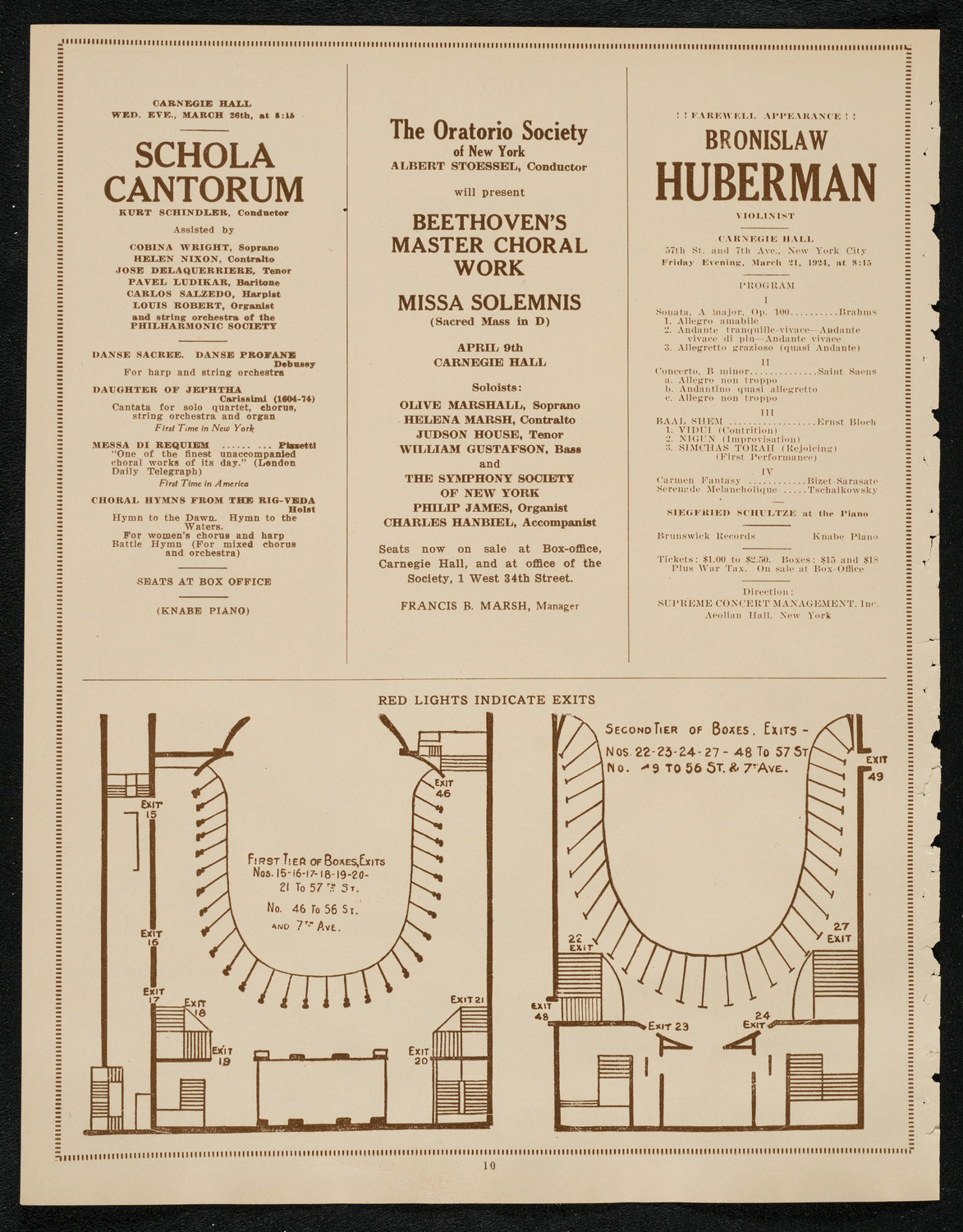 New York Philharmonic, March 7, 1924, program page 10