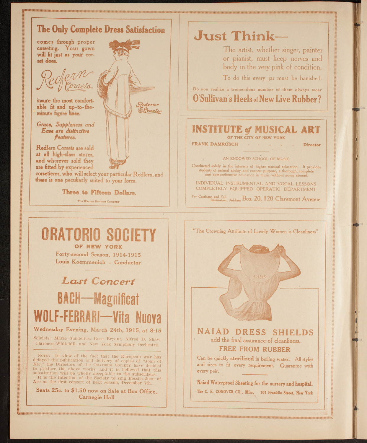 New York Philharmonic, January 29, 1915, program page 2