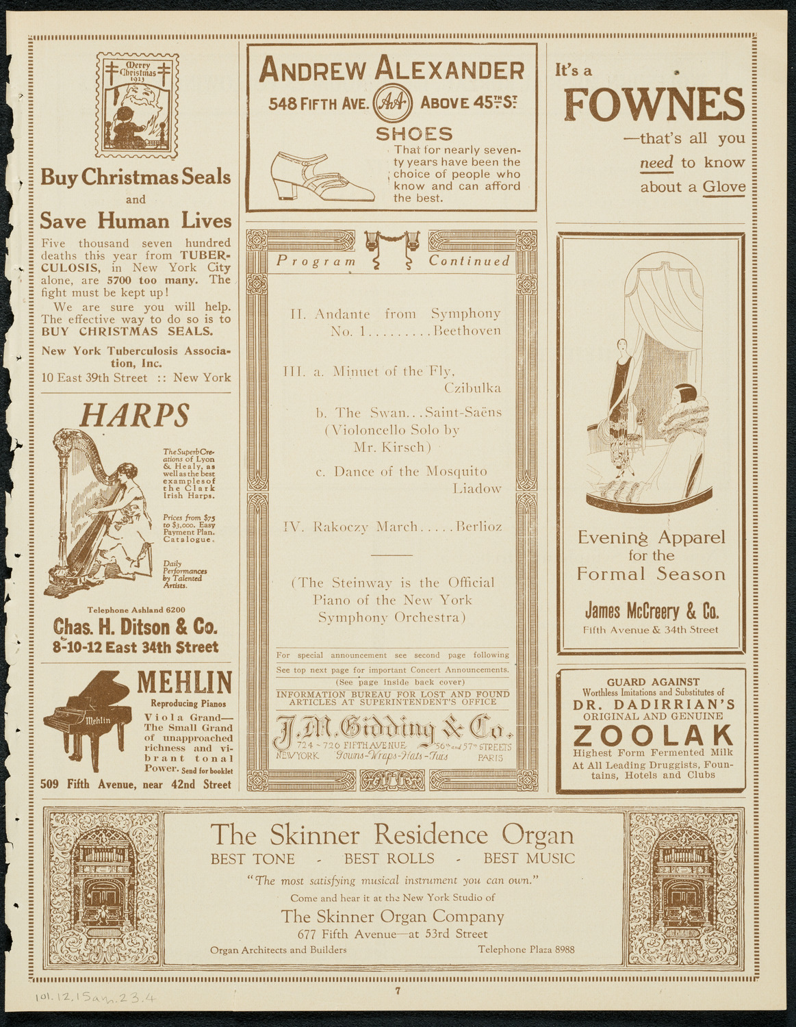 Symphony Concert for Young People, December 15, 1923, program page 7