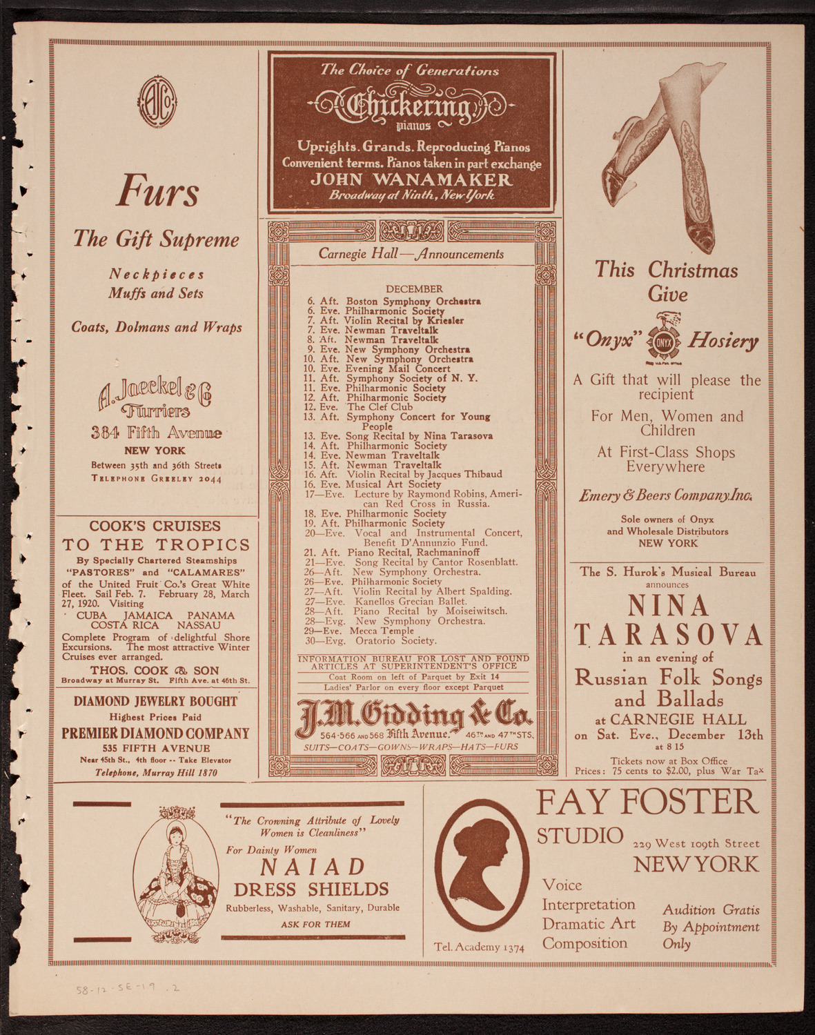 Lada (Concert Dancer) with Orchestra, December 5, 1919, program page 3