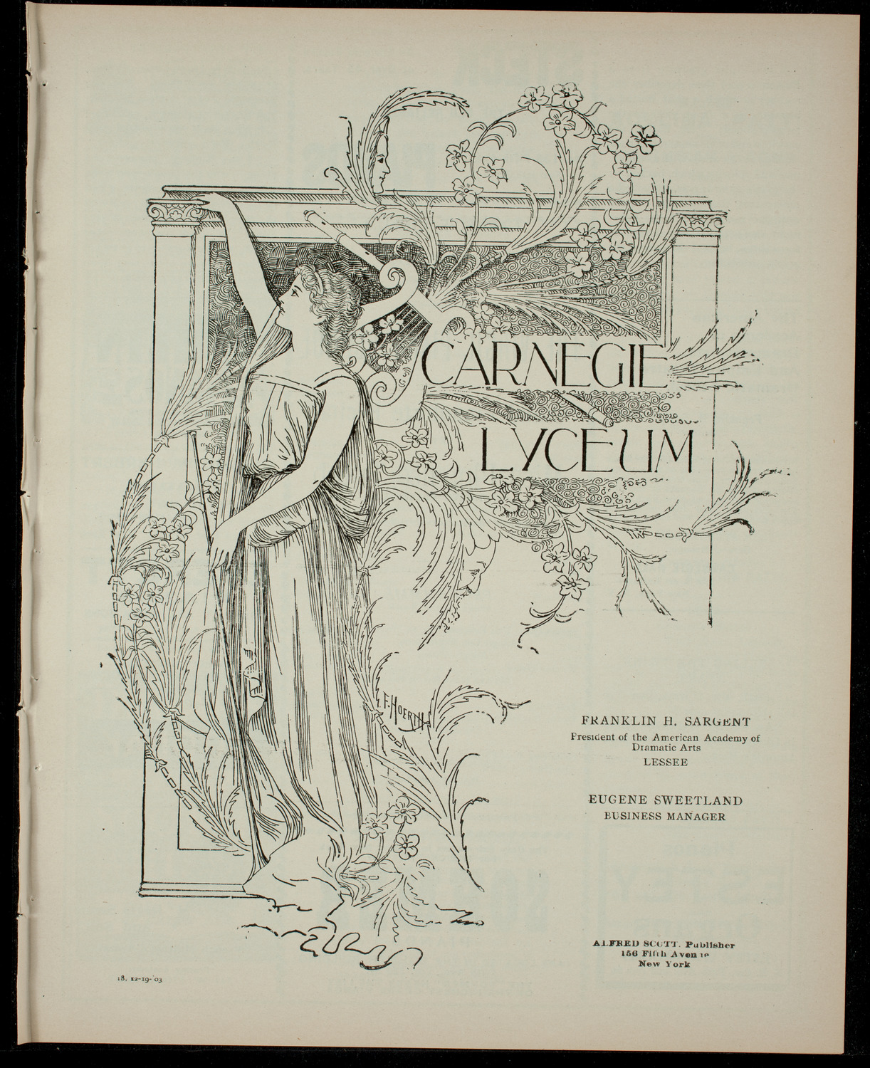 Florence Traub and Virgil Piano School Students, December 19, 1903, program page 1