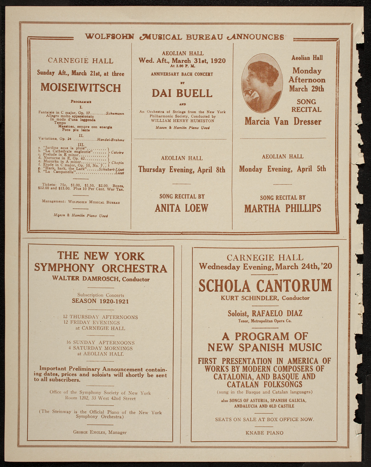 New York Symphony Orchestra, March 20, 1920, program page 8