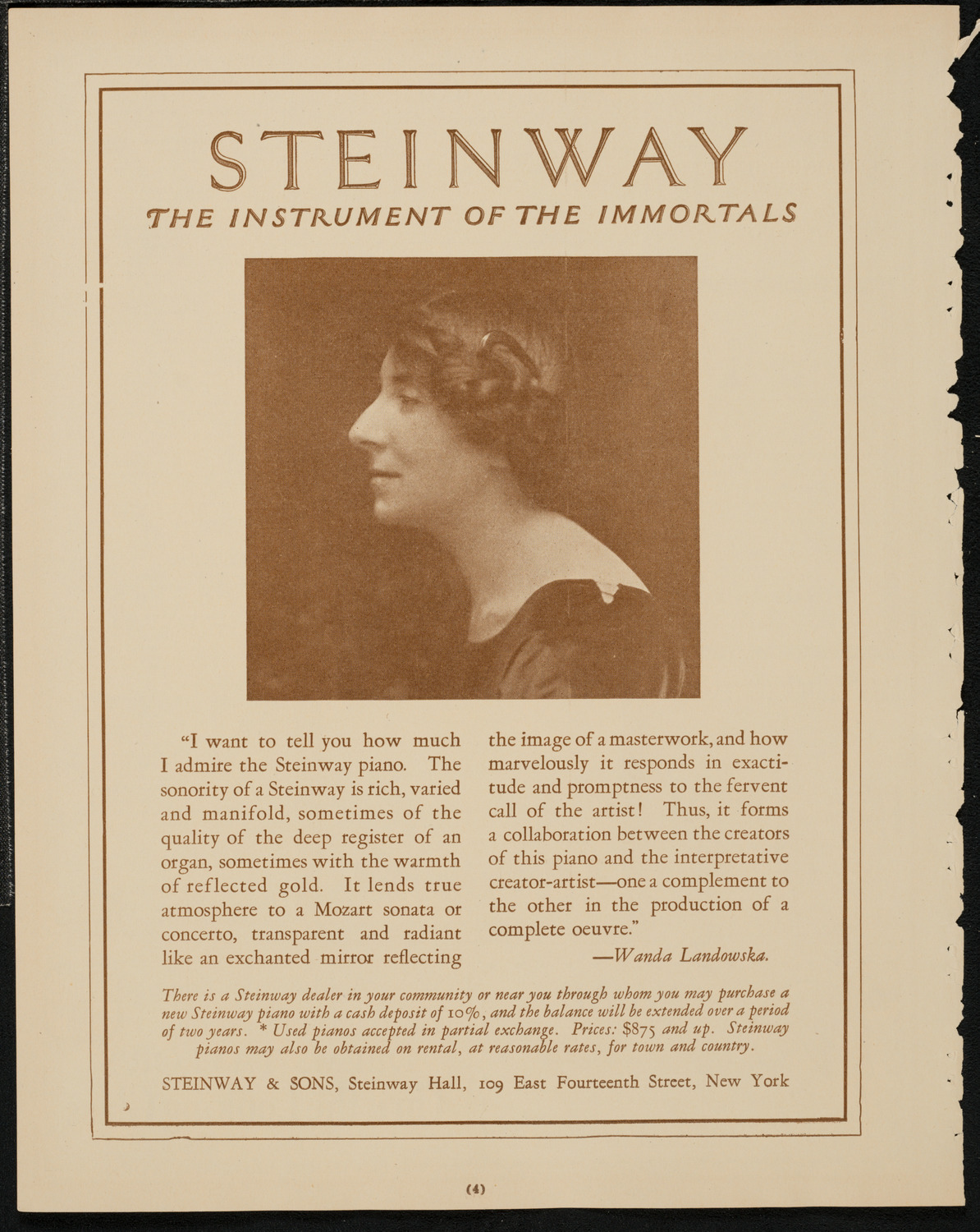 Philadelphia Orchestra, April 14, 1925, program page 4