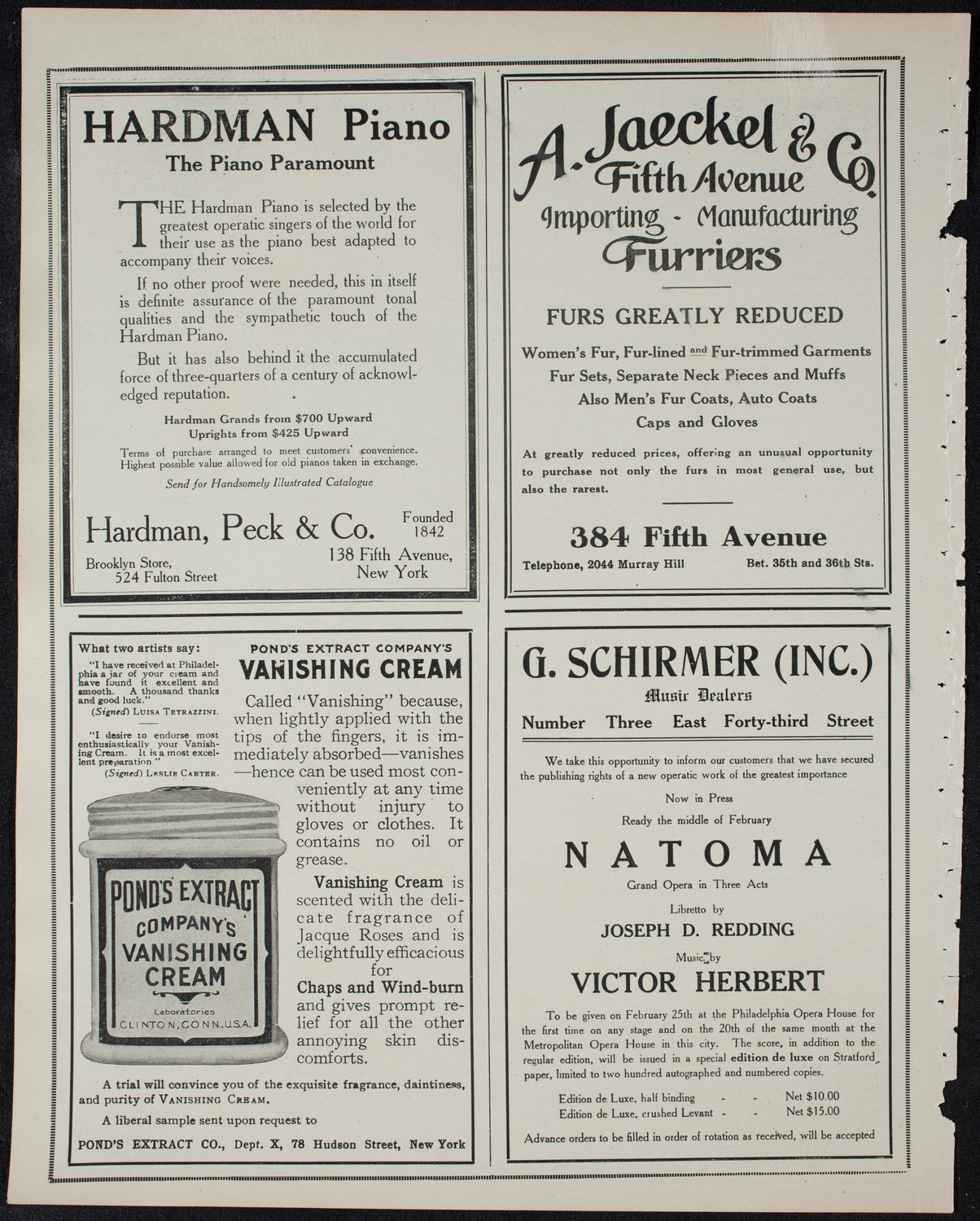 New York Philharmonic, January 31, 1911, program page 8