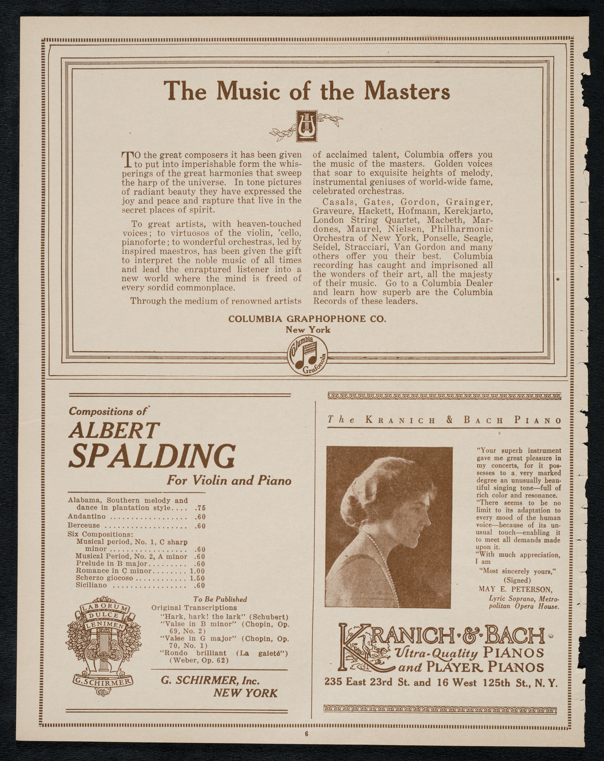 New York Philharmonic, March 29, 1923, program page 6