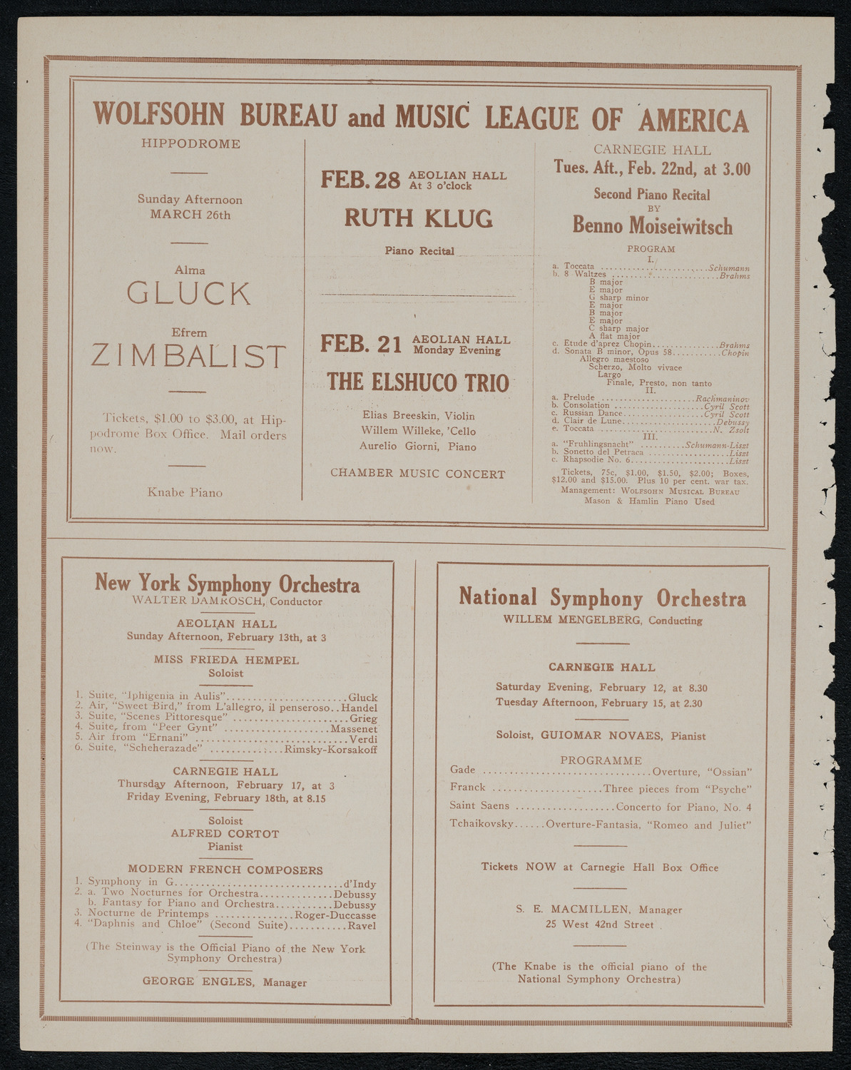 Mabel Garrison, Soprano, February 12, 1921, program page 8