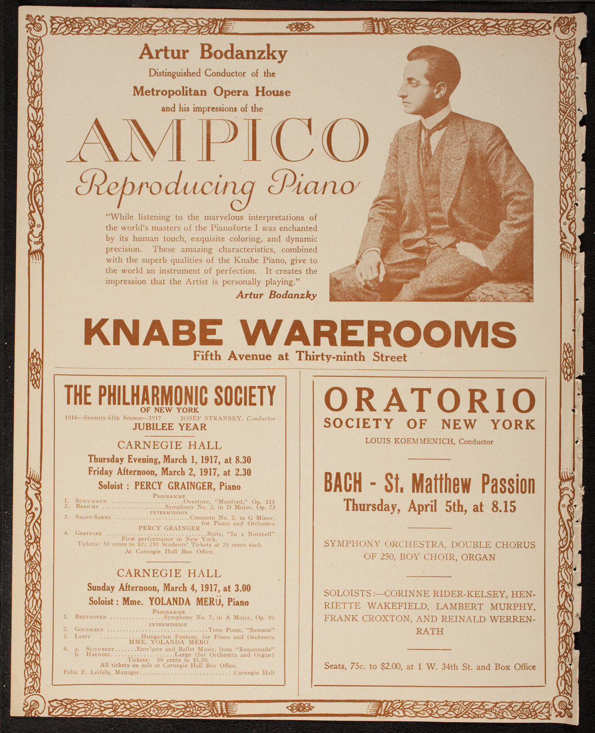 New York Philharmonic, February 25, 1917, program page 12