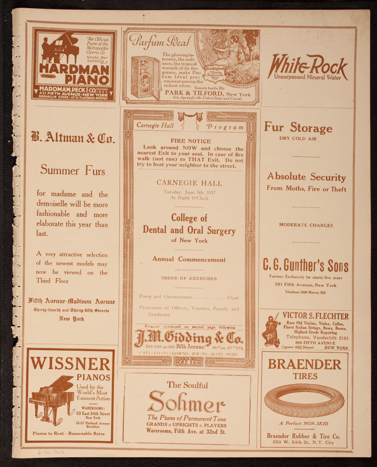 Graduation: College of Dental and Oral Surgery of New York, June 5, 1917, program page 5