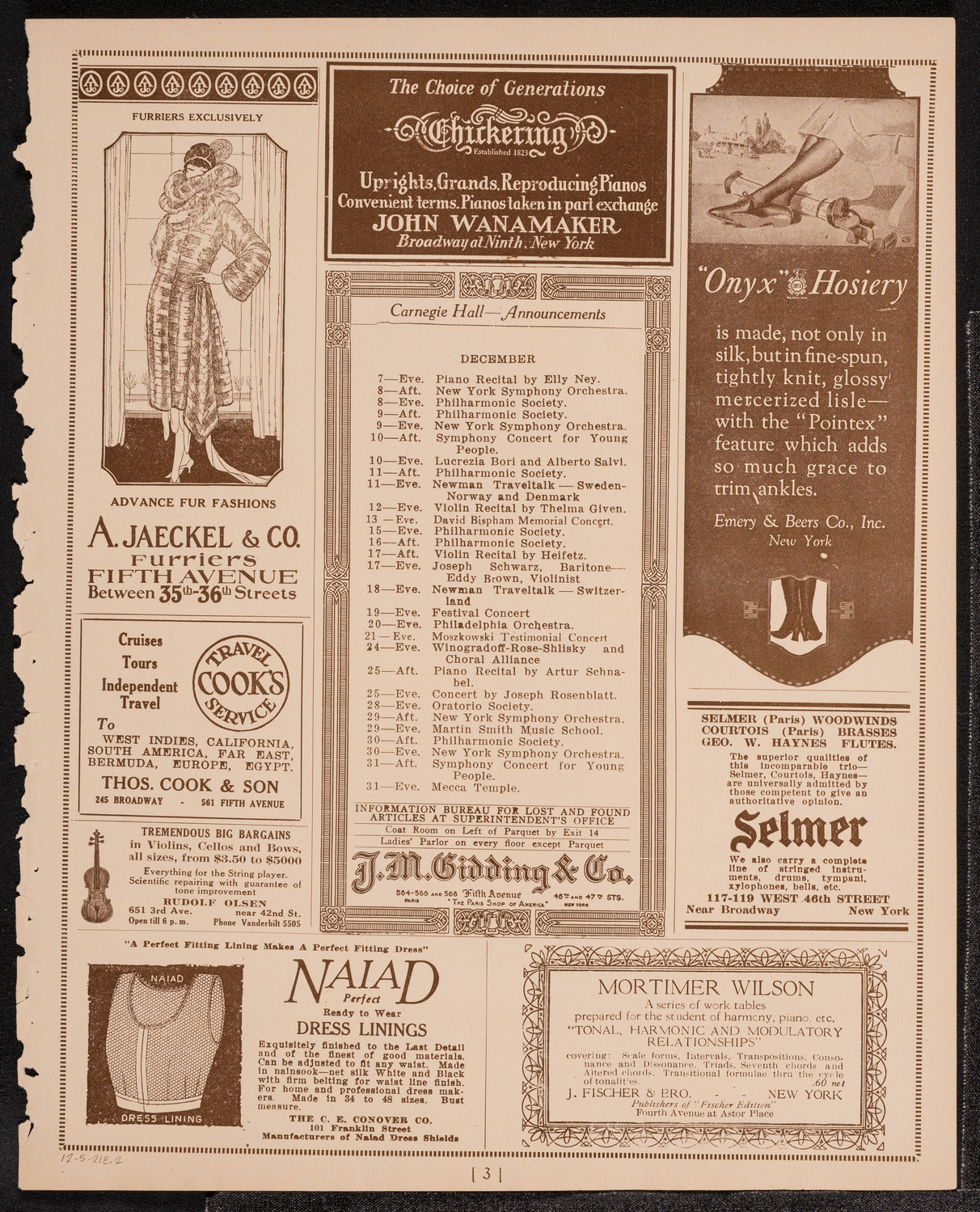 Cecelia Guider, Soprano, December 5, 1921, program page 3