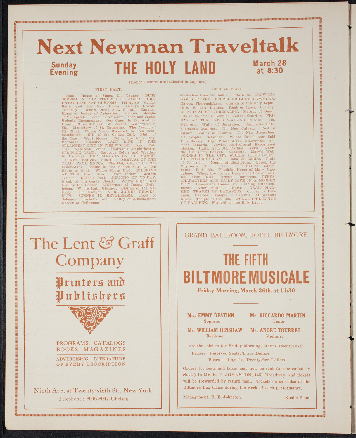 Newman Traveltalks: The War Capitals, March 21, 1915, program page 10