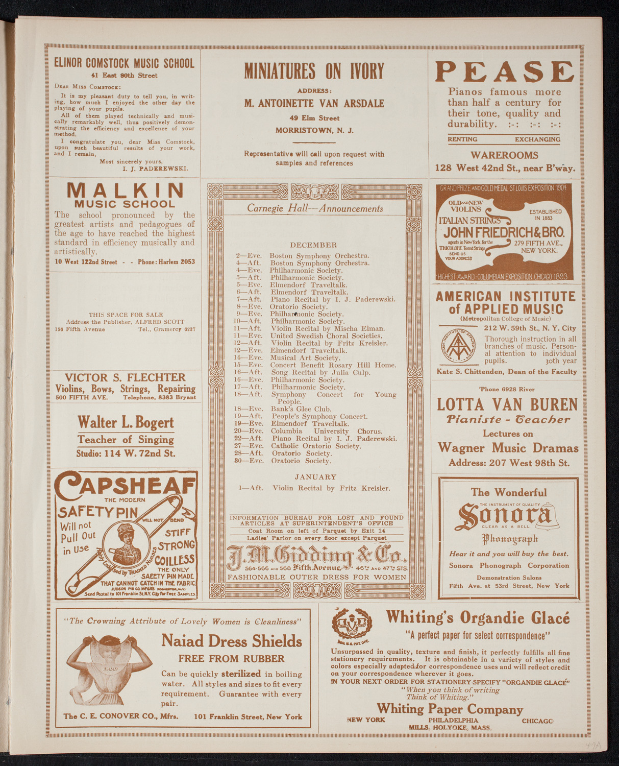 Elmendorf Lecture: Northern Italy, November 29, 1915, program page 3