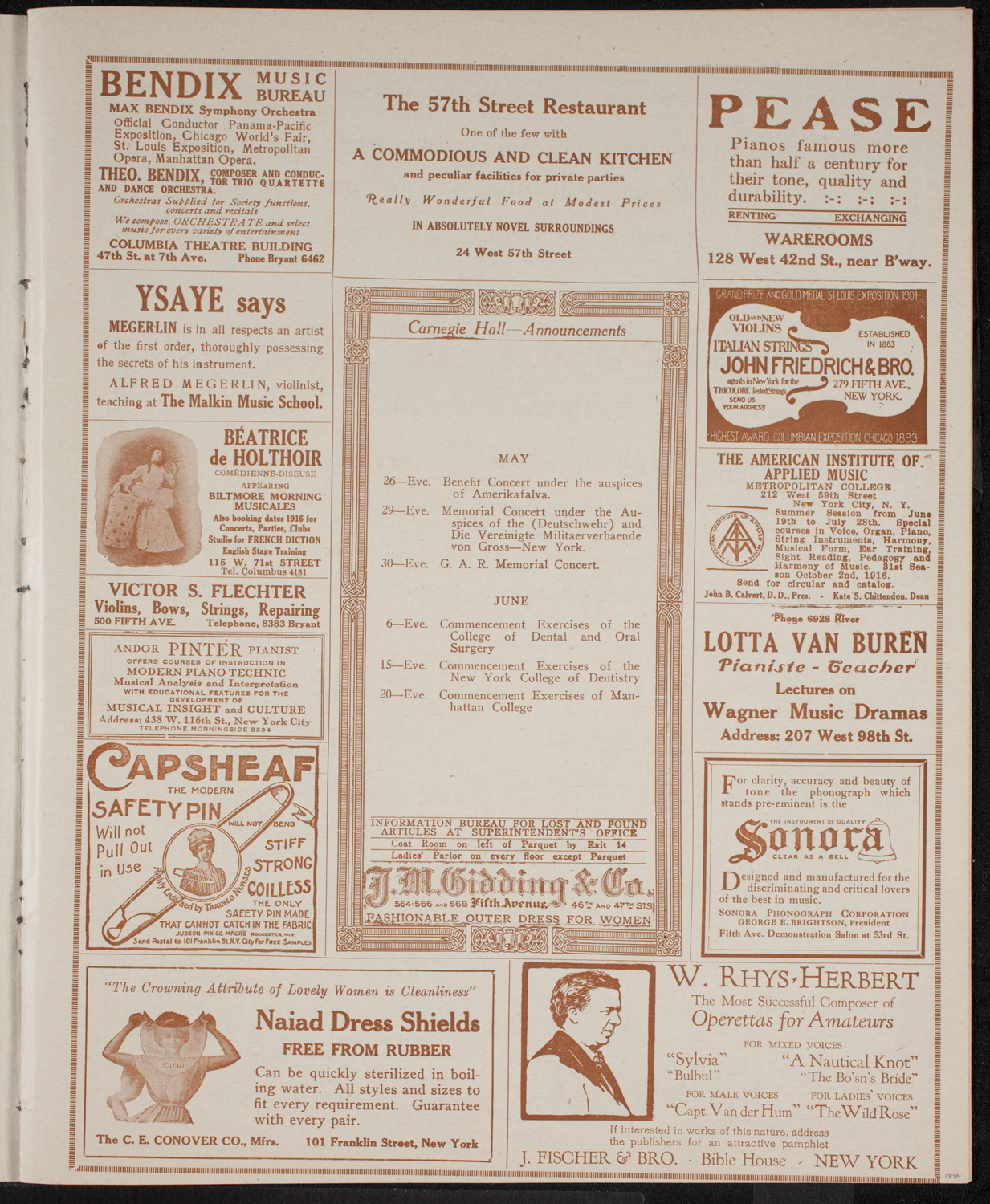 Graduation: Packard Commercial School, May 25, 1916, program page 3