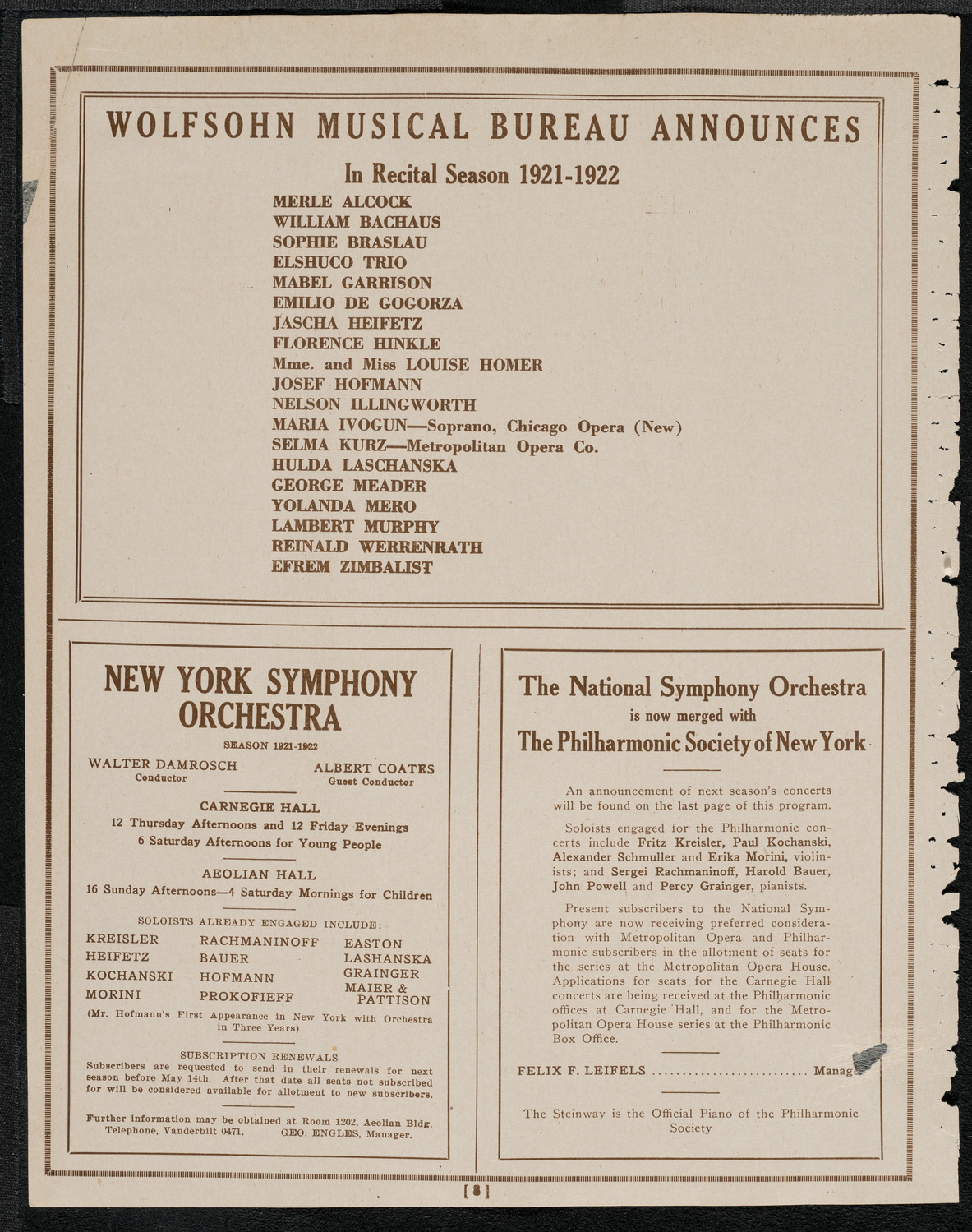 St. Mark's Methodist Episcopal Choir, May 23, 1921, program page 8