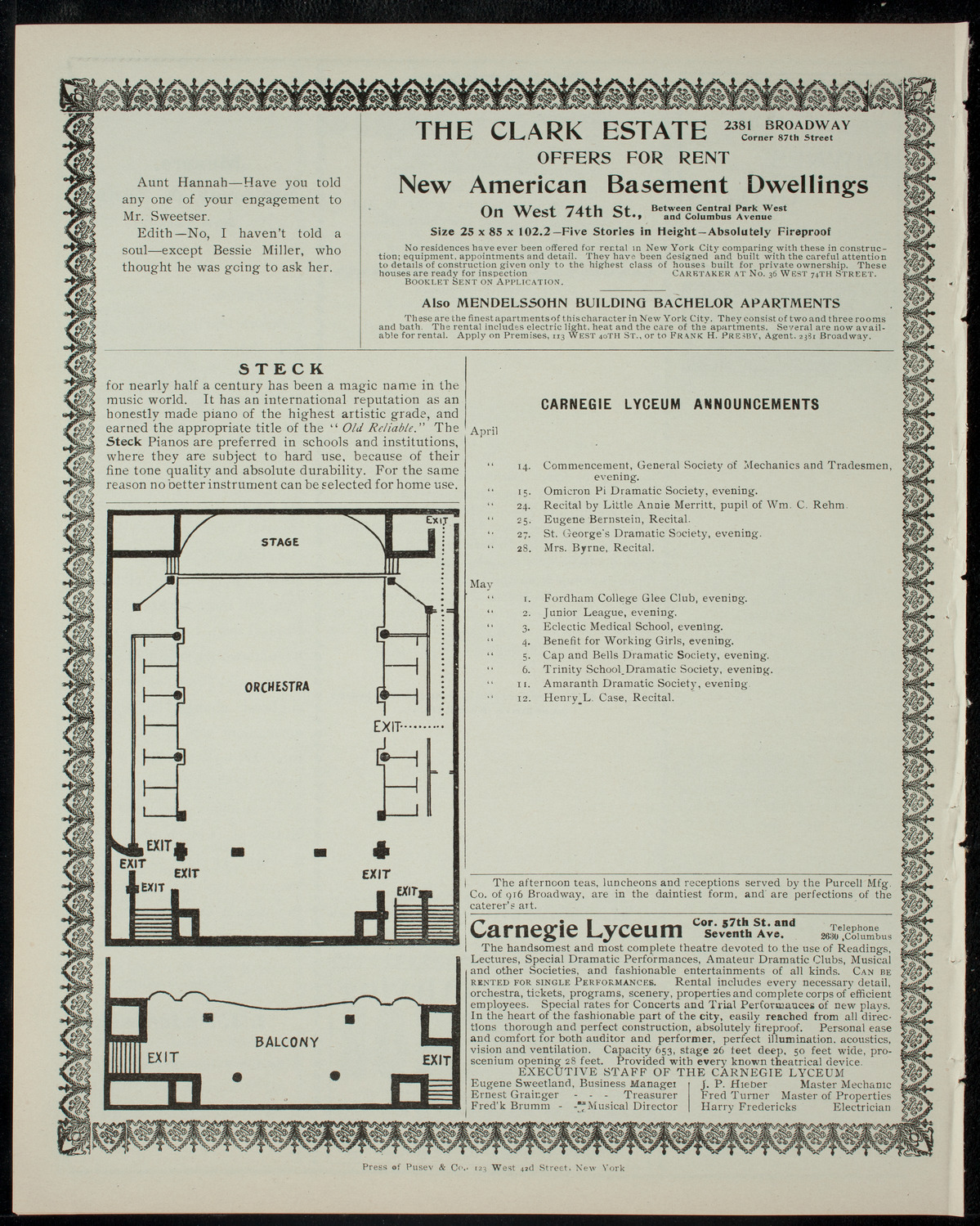 Elmendorf Lecture: Tales of the Alhambra, April 14, 1905, program page 4