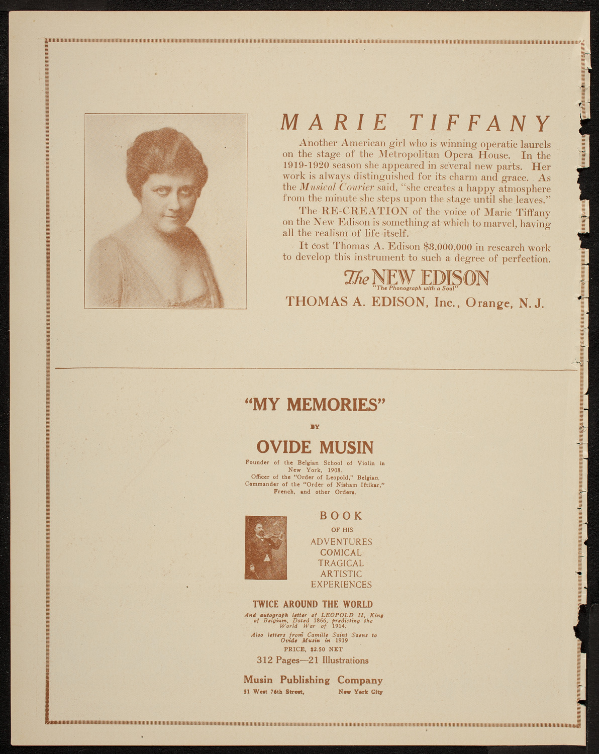 Milo Luka, Baritone, May 16, 1920, program page 2
